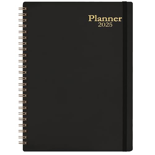 Weekly Monthly Planner Black(Dated 2025.1-2025.12)
