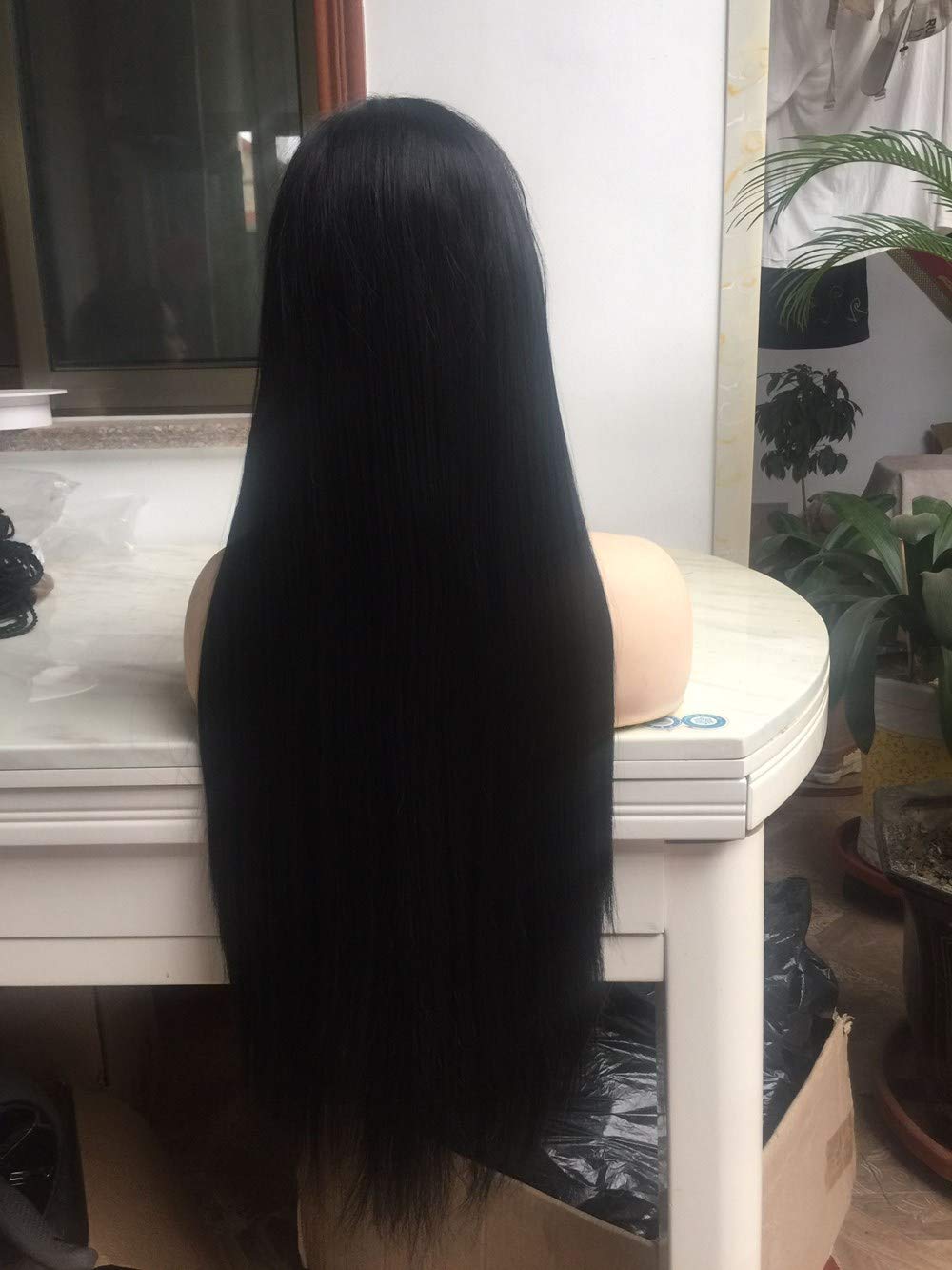 Greenmirr Black Lace Front Wigs 13x3 Long Straight Heat Resistant Synthetic Hair 24 Inches for Women - Perfect for Cosplay, Daily Wear & Special Occasions