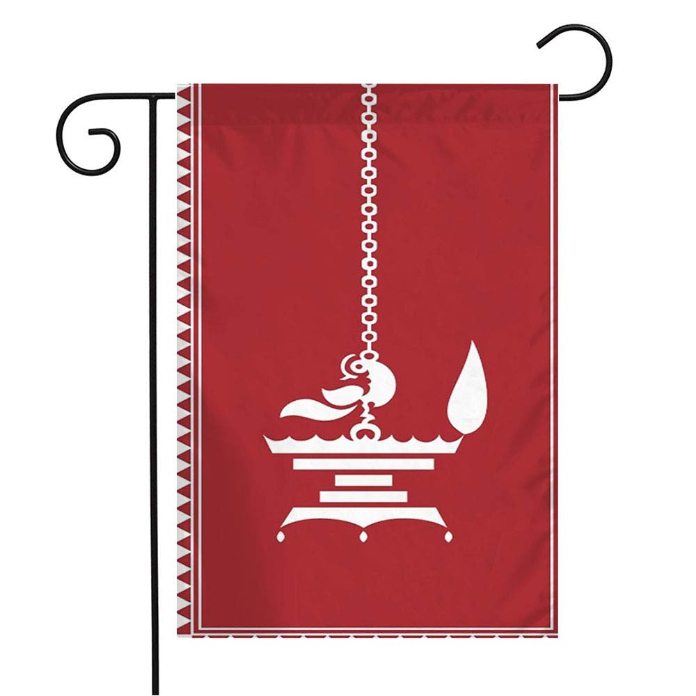 African Indian Tribal Diya Painting Peacock Abstract Garden Flag - 12x18 Inch Seasonal Outdoor Decor for Patio, Lawn & Home | Perfect for Diwali, Festivals & Cultural Celebrations
