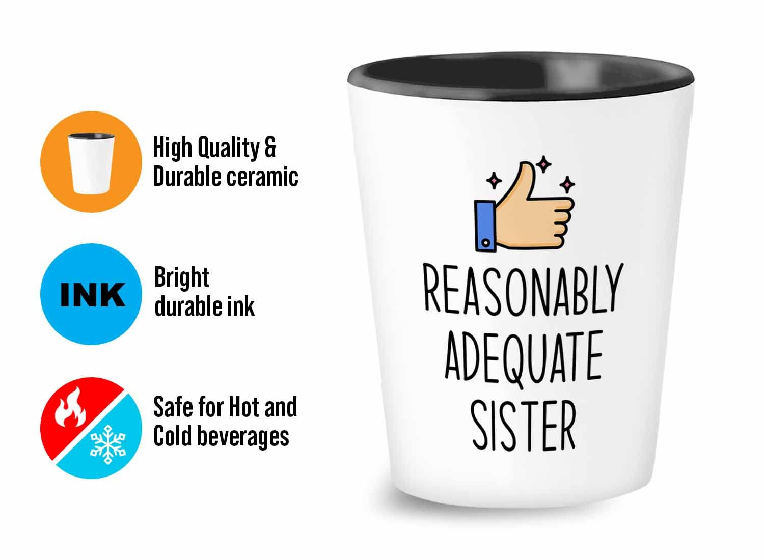 Bubble Hugs Sister Shot Glass 1.5oz - Funny Sister Gift for Birthday, Christmas - Best Friend, Twin, Stepsister Present - Perfect for Bachelorette Parties, Girls Night Out