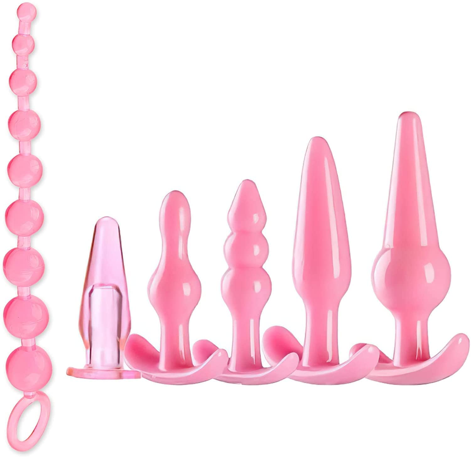Premium Silicone Anal Plug Set for Beginners - Soft & Comfortable Butt Plug with Luxury Design, Adult Sex Toy for Women & Men - Perfect for Couples Play, Solo Exploration & Fetish Training (Pink)