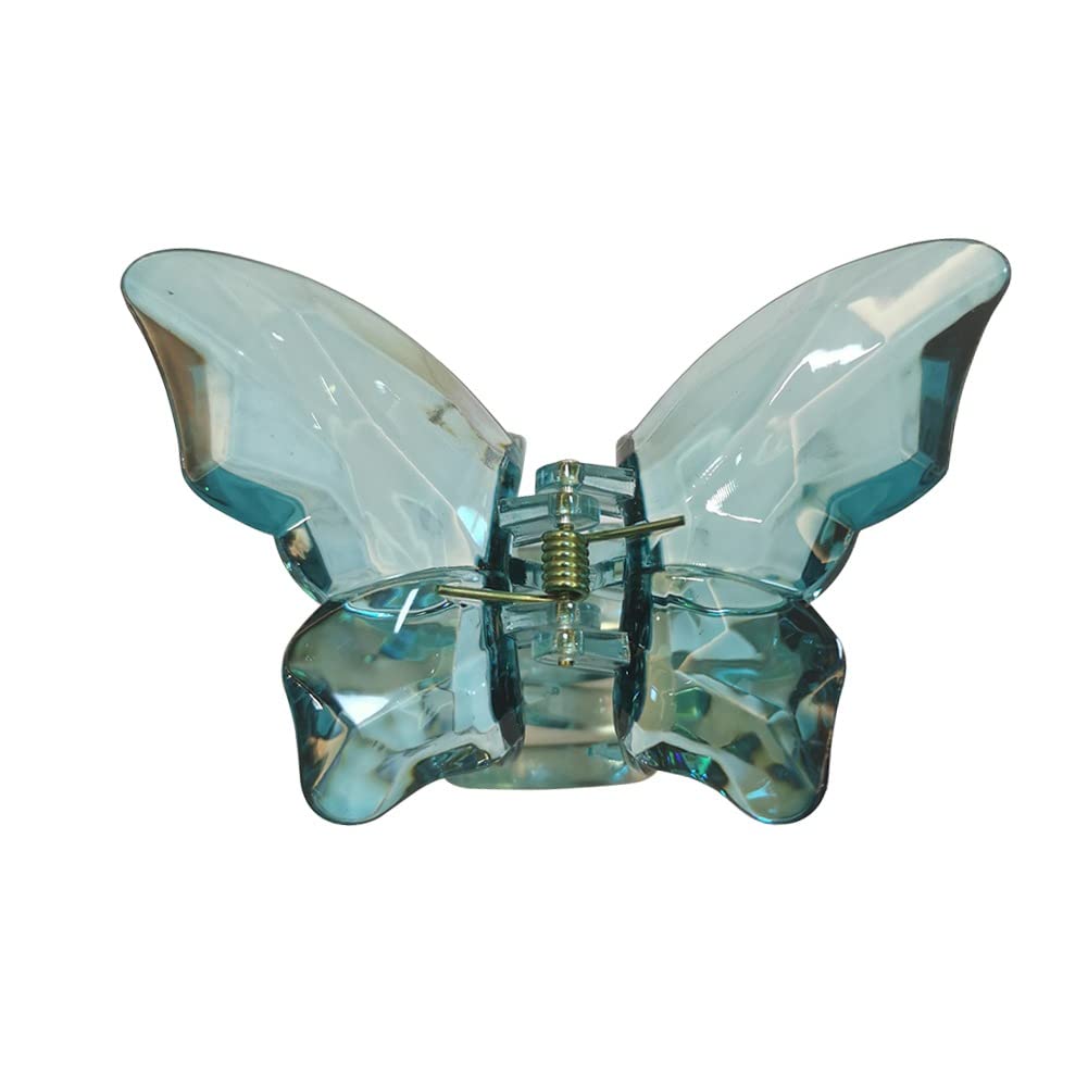 DENICRAAS Butterfly Hair Clips for Women & Girls - Clear Crystal Hair Claw Clips, Decorative Hair Accessories for Ladies - Stylish Hair Clutchers (Random Colors) - Perfect for Parties, Weddings & Everyday Hairstyles