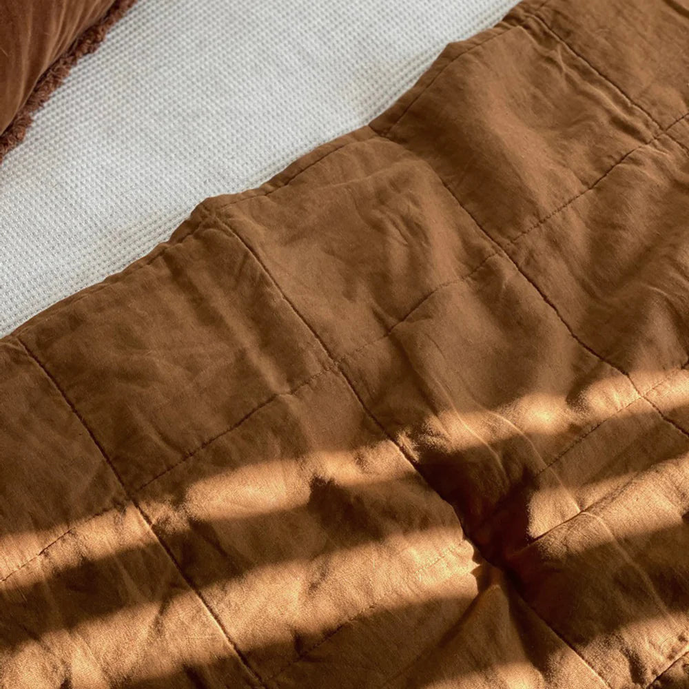 Premium French Flax Linen HAZEL Quilted Coverlet by Bambury - Breathable Bedspread for All Seasons | Perfect for Master Bedroom, Guest Room & Cozy Home Decor