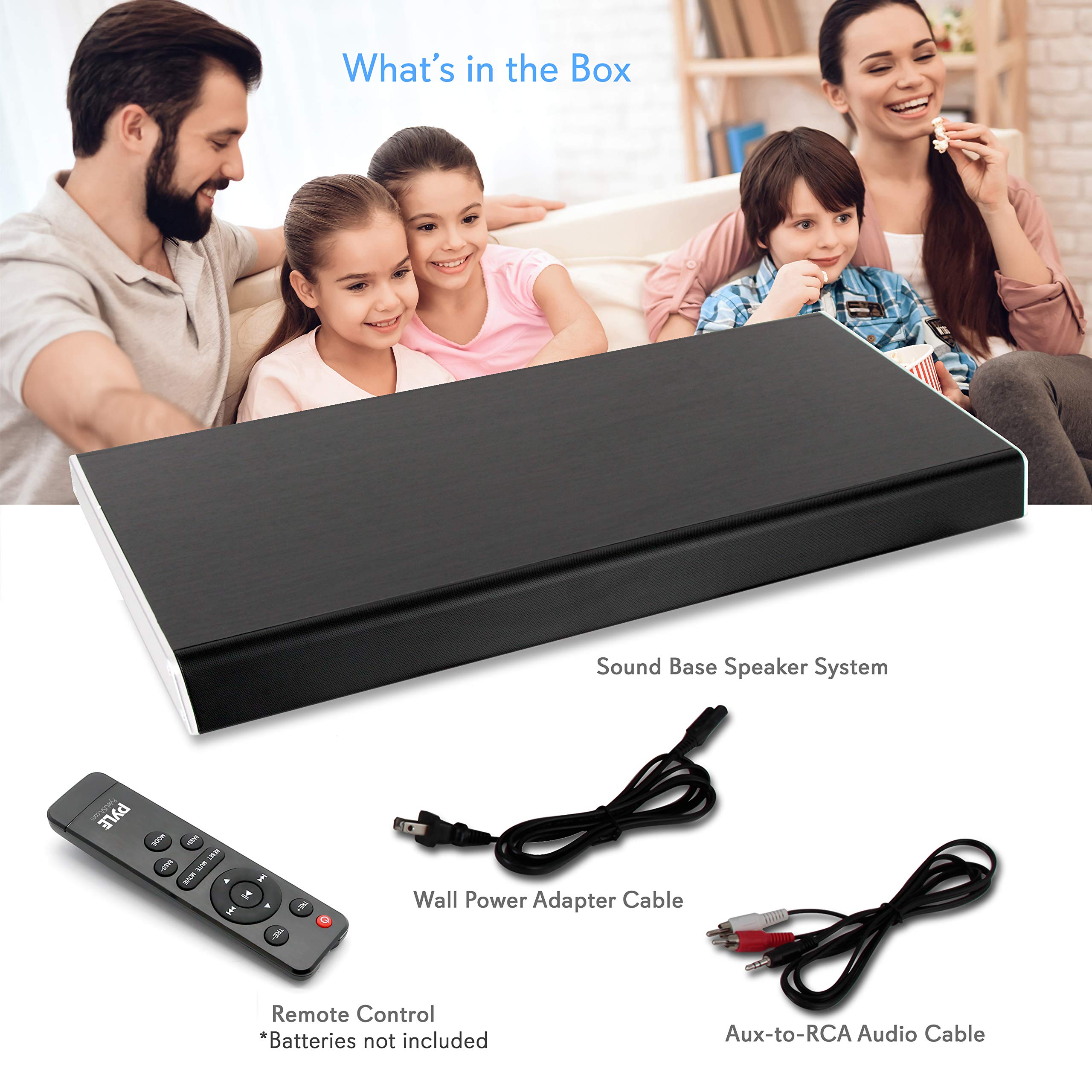 Pyle PSBV820BT 5.1 Surround Sound TV Sound Bar with Built-in Subwoofer - Bluetooth Wireless Soundbar for Home Theater, Gaming & Music - LCD Display, Digital Optical/RCA/AUX/USB Inputs - Black - Perfect for Living Rooms, Bedrooms & Home Entertainment Systems