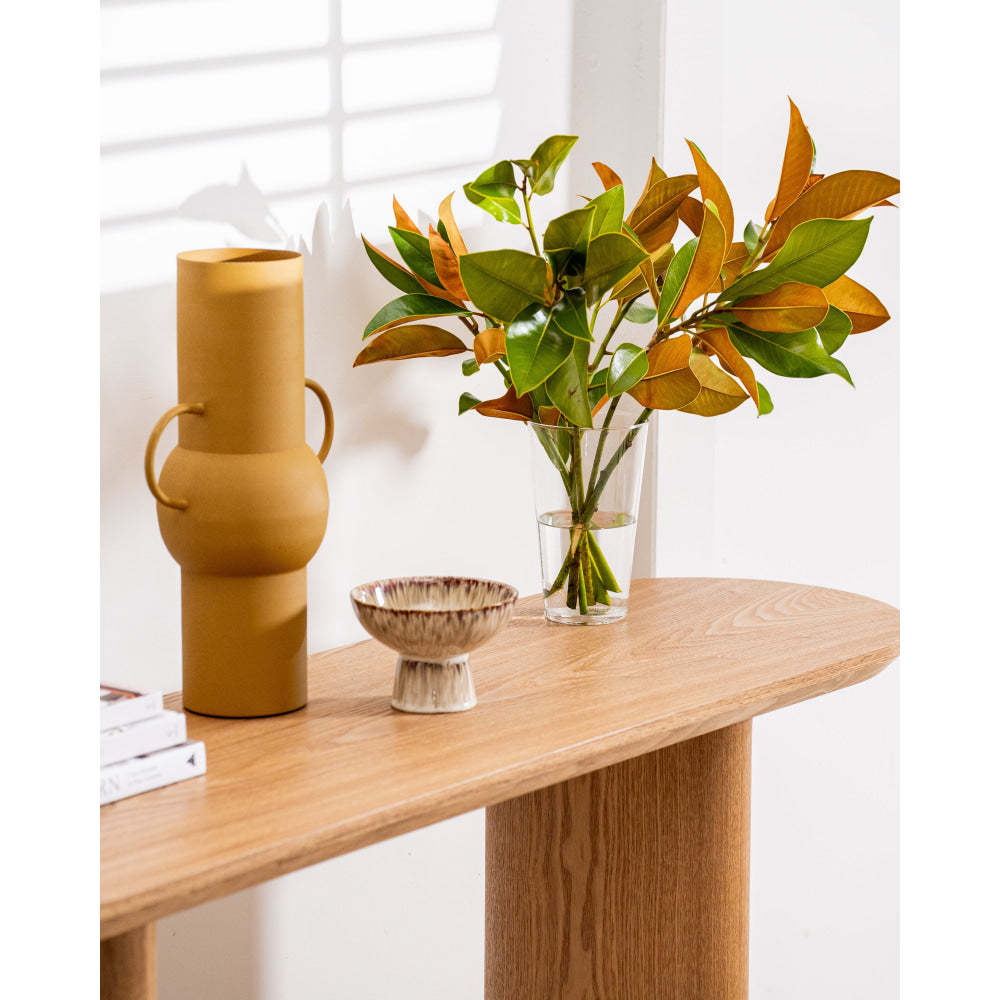 Bexley Classic Wooden Veneer Hallway Console Table - Natural Finish Entryway Furniture for Foyer, Living Room & Home Decor