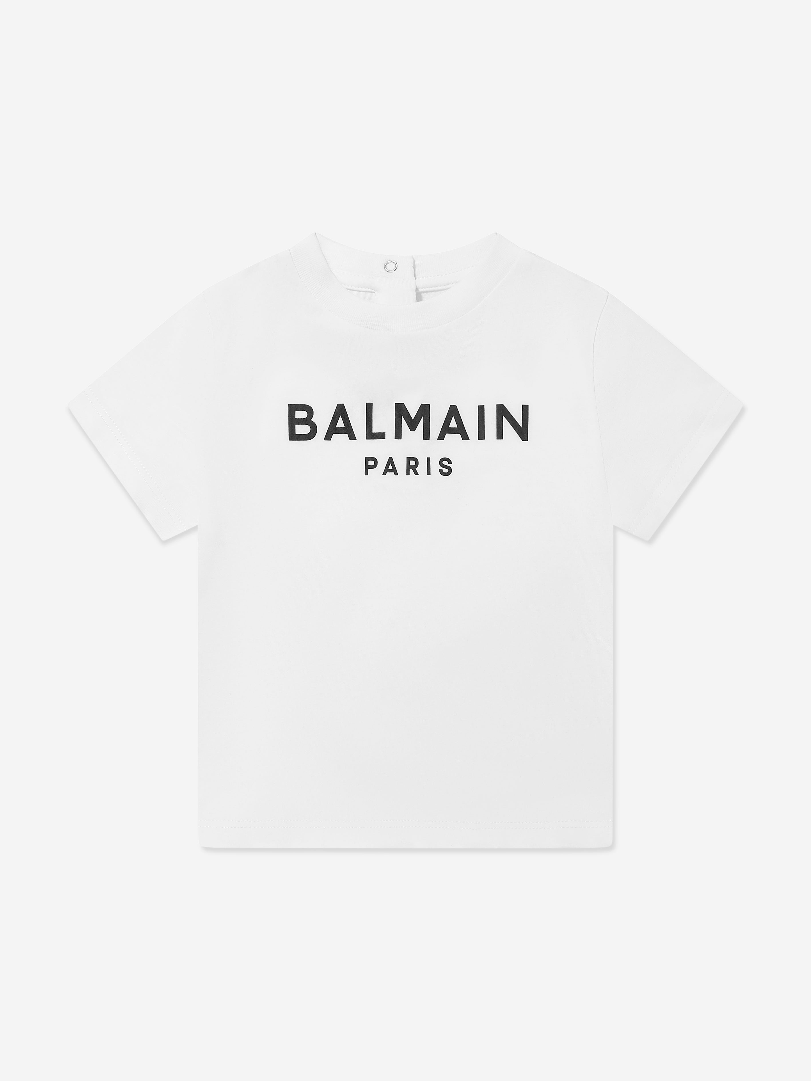 Balmain Baby Logo White T-Shirt for Men - Stylish Cotton Tee for Casual Wear, Street Fashion & Everyday Outfits