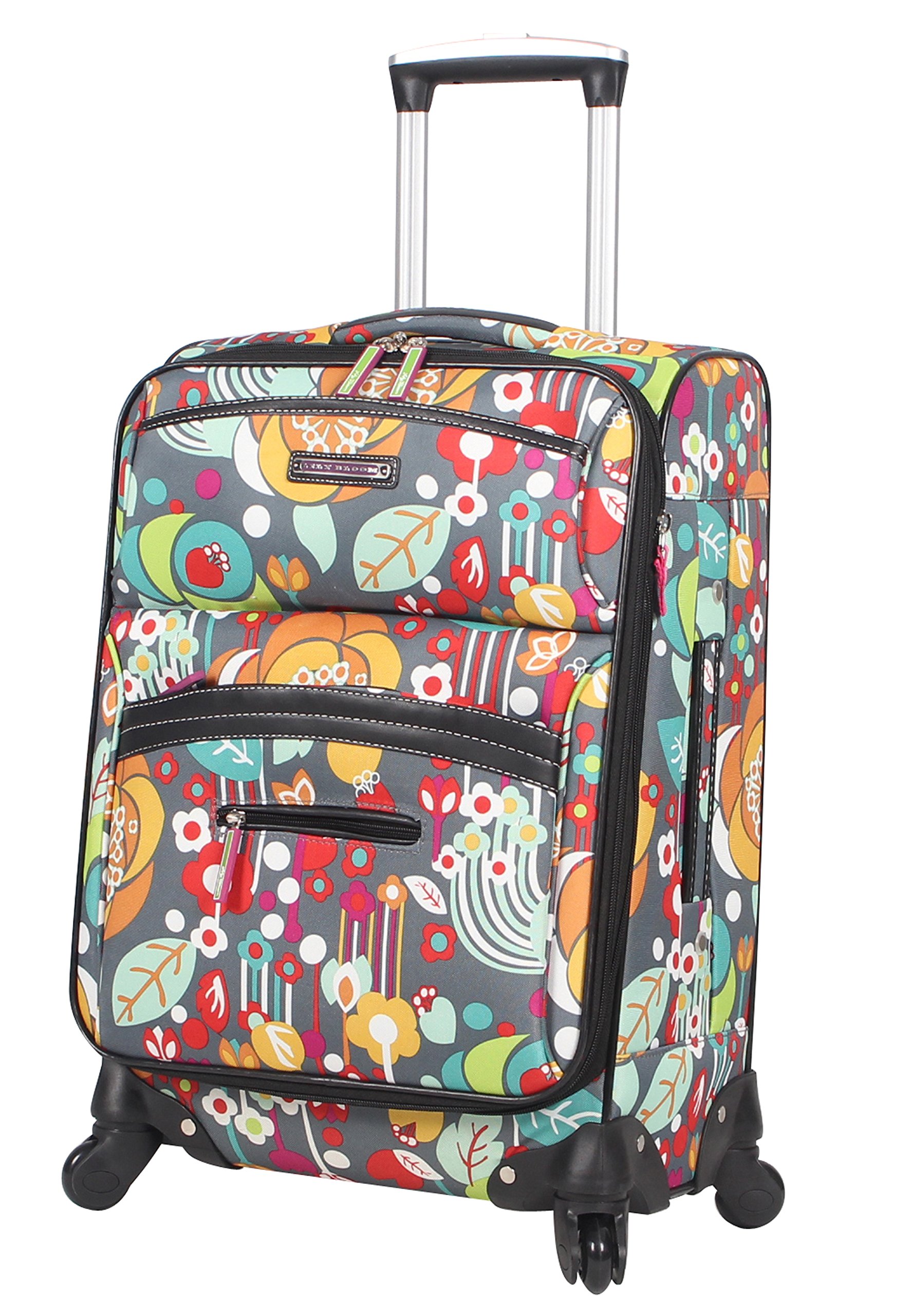 Lily Bloom Expandable 20in Carry-On Luggage with Spinner Wheels - Stylish Pattern Design for Travel, Business Trips & Weekend Getaways (Bliss Collection)
