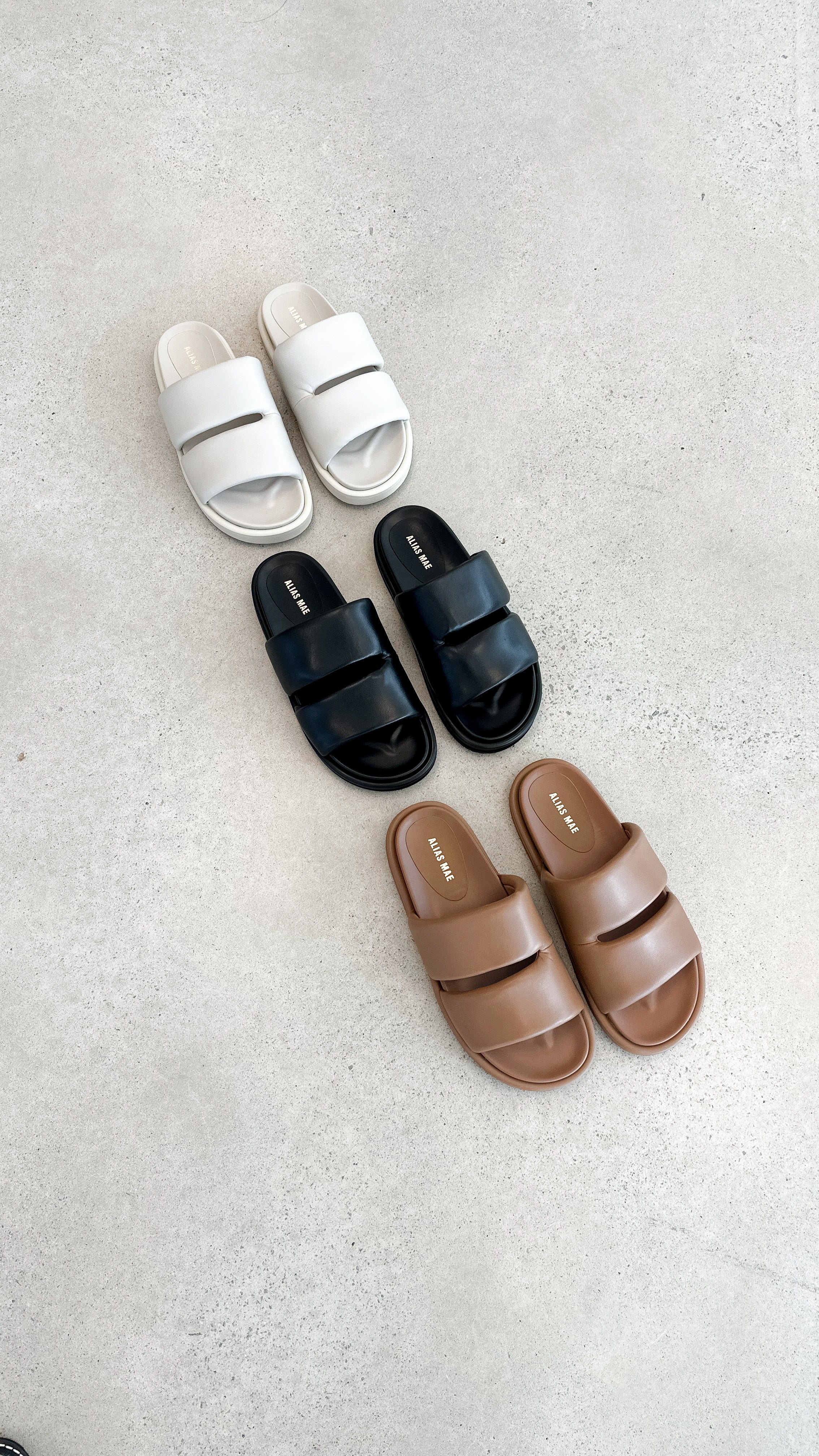 Alias Mae Dawn Slide Sandals - Black Leather Women's Comfortable Slides for Casual Wear, Beach & Home Use