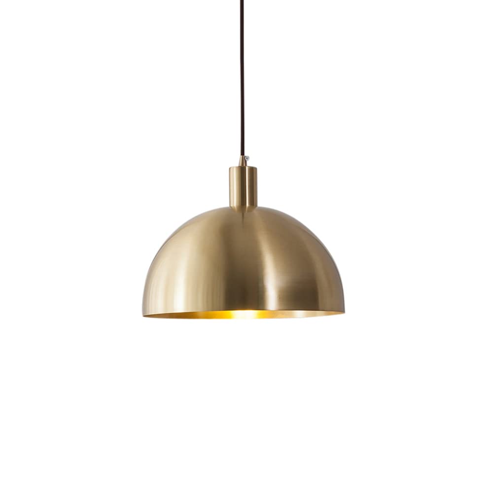 Nordic Simple Full Copper Pendant Light - Vintage E27 Ceiling Chandelier with Modern Metal Design for Living Room, Kitchen, Dining Room & Bedroom | Perfect for Home Decor, Cafe Lighting and Restaurant Ambience