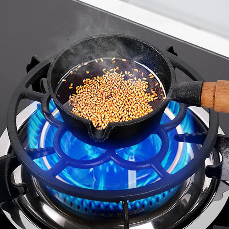 Cast Iron Gas Stove Cooker Ring Reducer - Heavy Duty Wok Ring for Kitchen Gas Stovetop, Compatible with Espresso Maker & Coffee Pot - Perfect for Asian Cooking, Camping & Outdoor Use