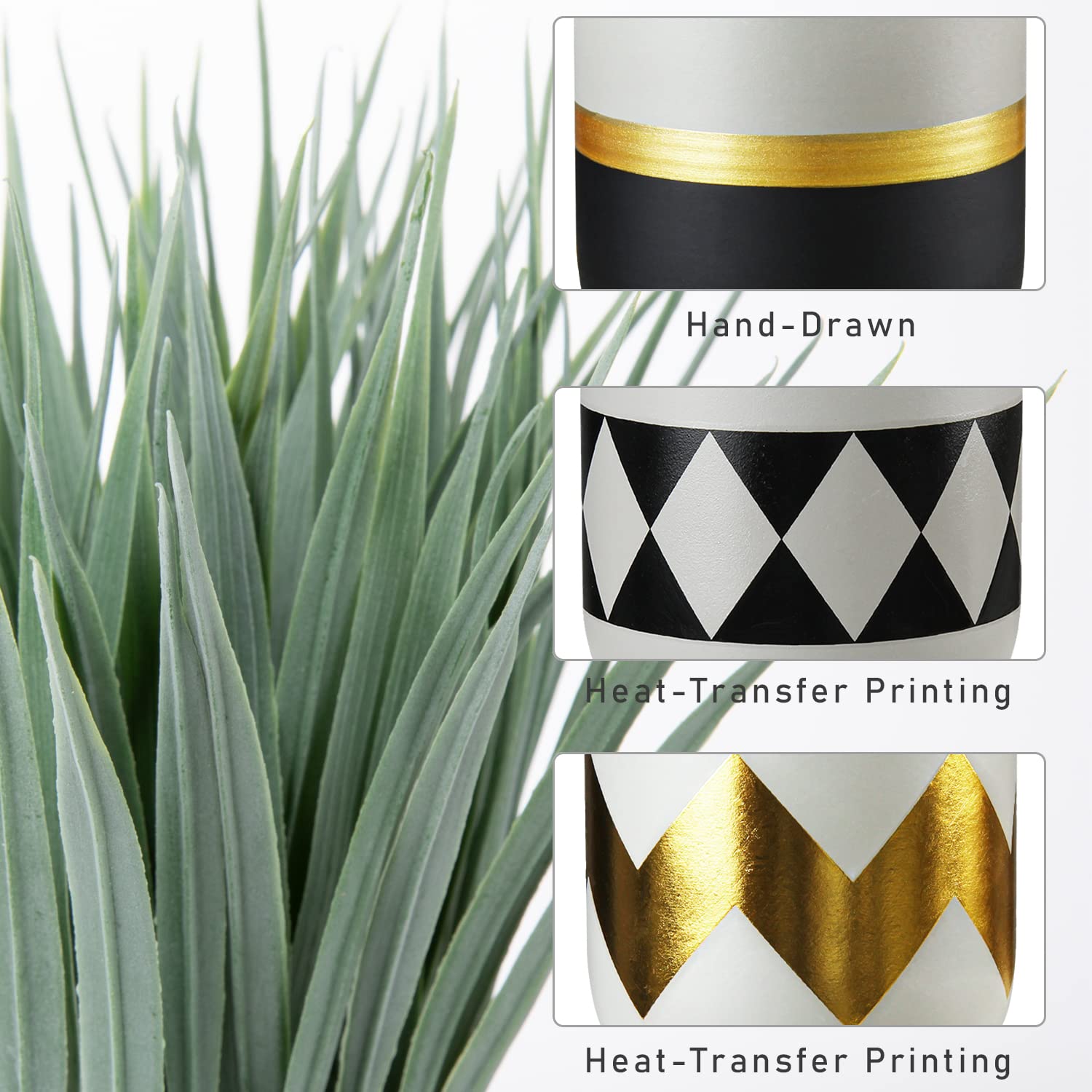 Small Artificial Potted Plants - Realistic Fake Plants in Decorative Pots for Home, Office, Desk, Bathroom & Indoor Decor | Perfect Housewarming Gift & Table Centerpiece