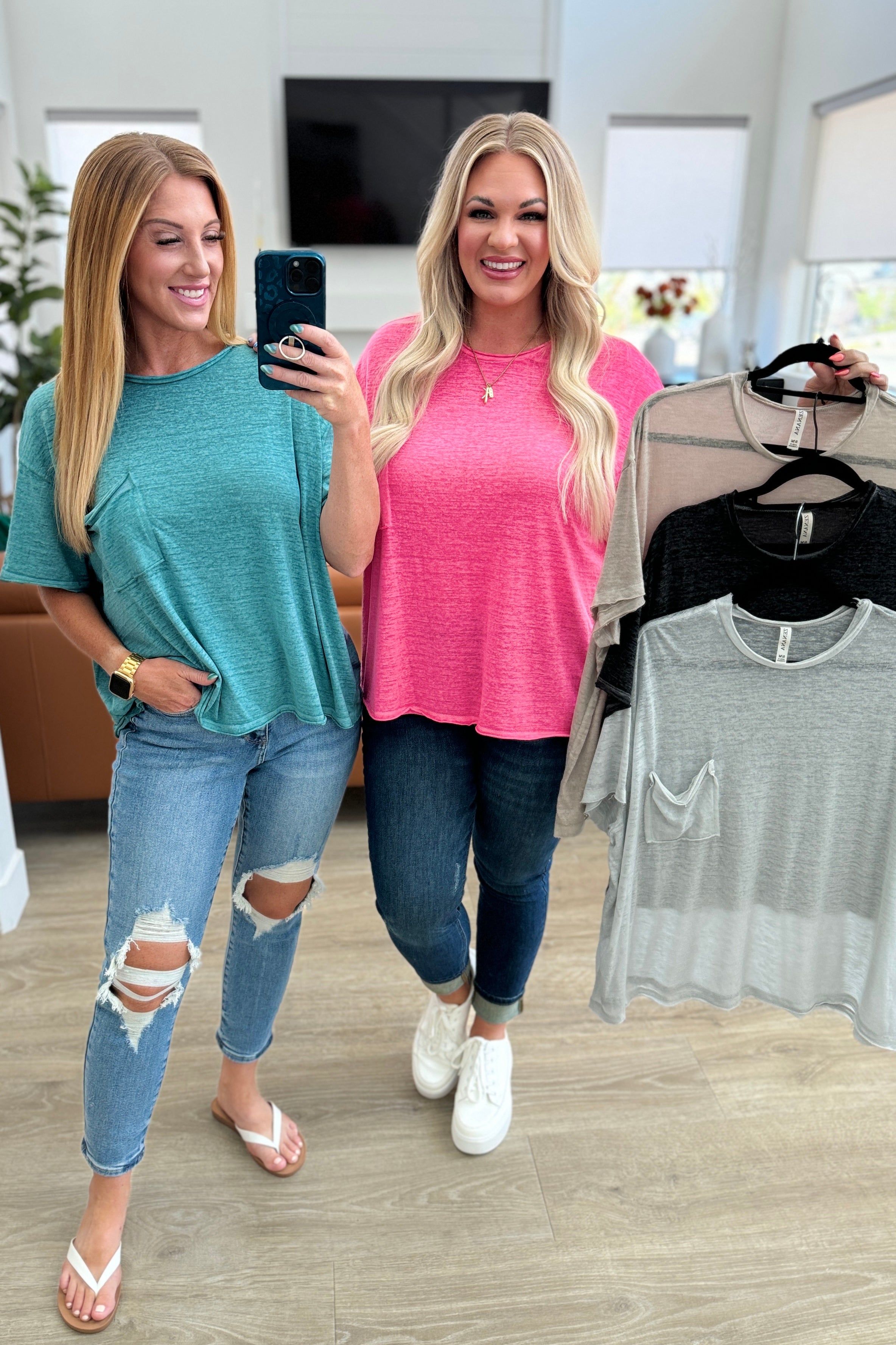 Close to Myself Patch Pocket Tee in Ash Black - Stylish Casual T-Shirt for Women | Perfect for Everyday Wear, Outings & Layering