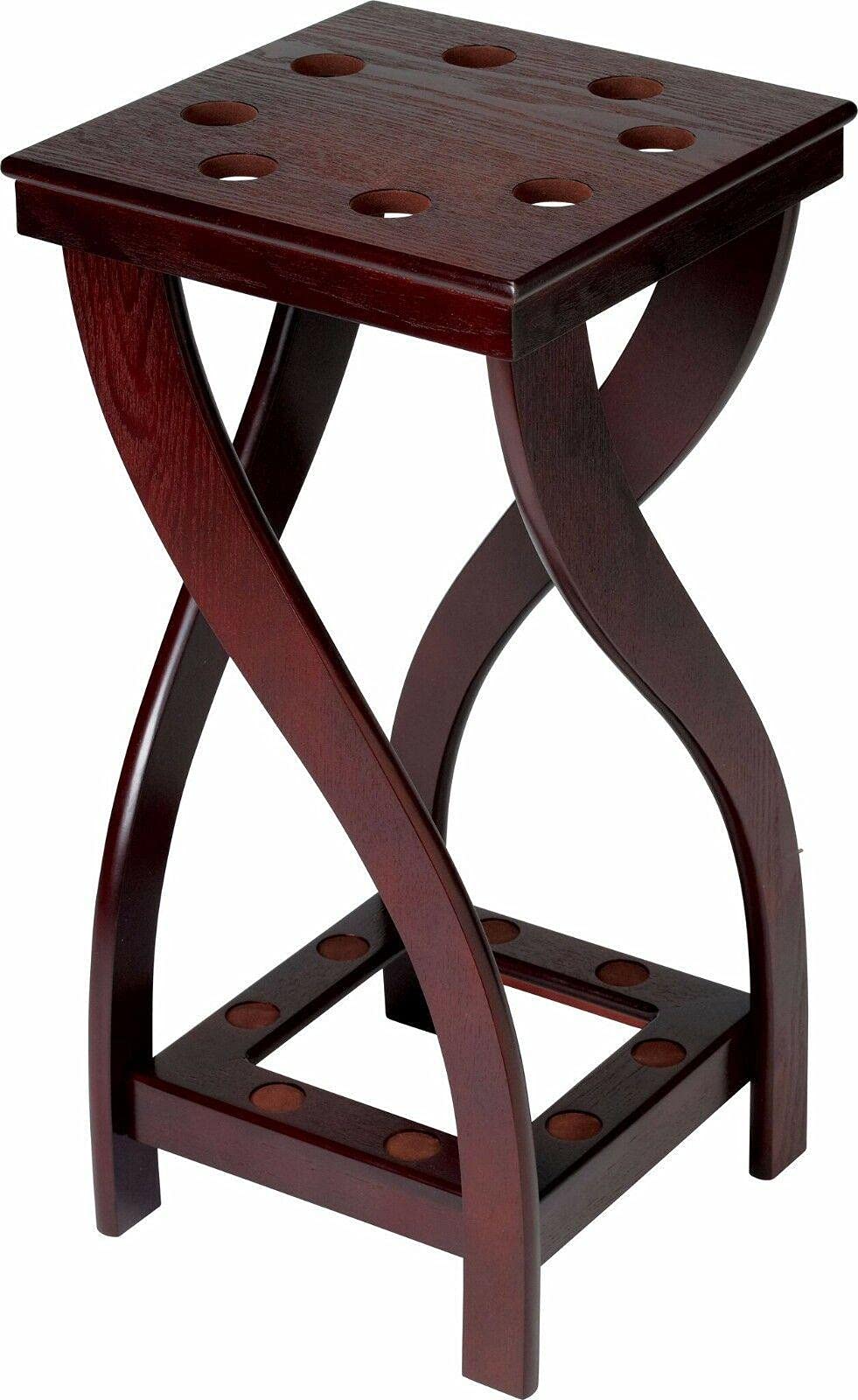 MRCH Twist 8 Pool Cue Floor Rack - Cherry Wood Billiard Cue Holder for Game Room & Outdoor Pool Table Accessories | Perfect for Home Bars, Man Caves & Billiards Clubs