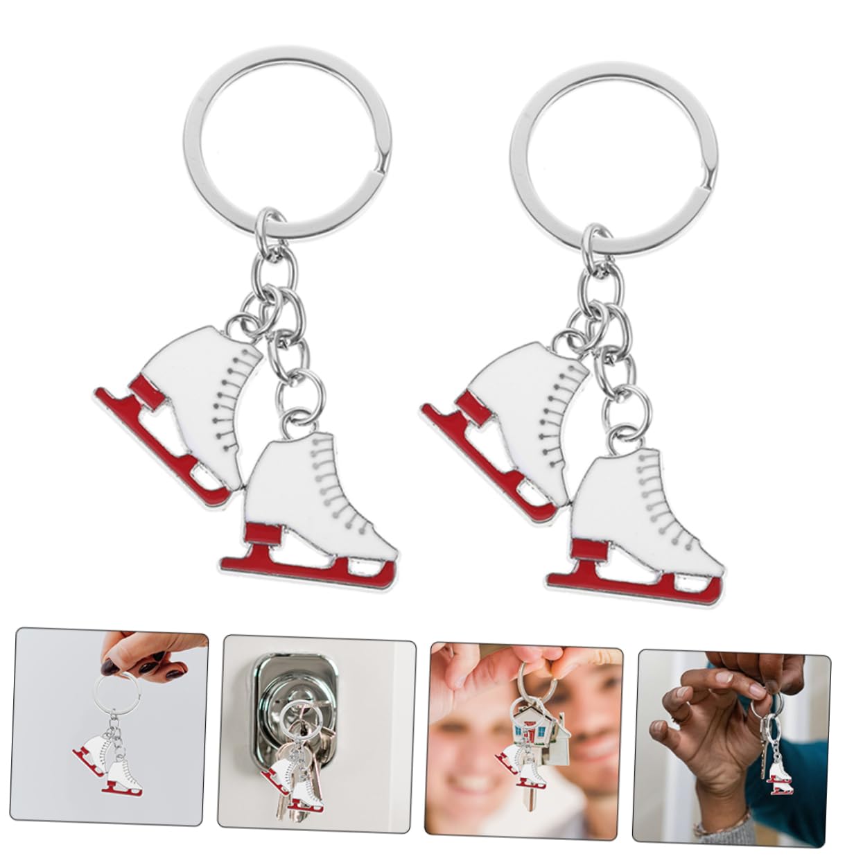 MILISTEN 3-Piece Skate Keychain Set - Mini Ice Skate Keychains, Novelty Metal Key Holders with Boot Keychain - Perfect for Skaters, Winter Sports Enthusiasts & Gift Giving