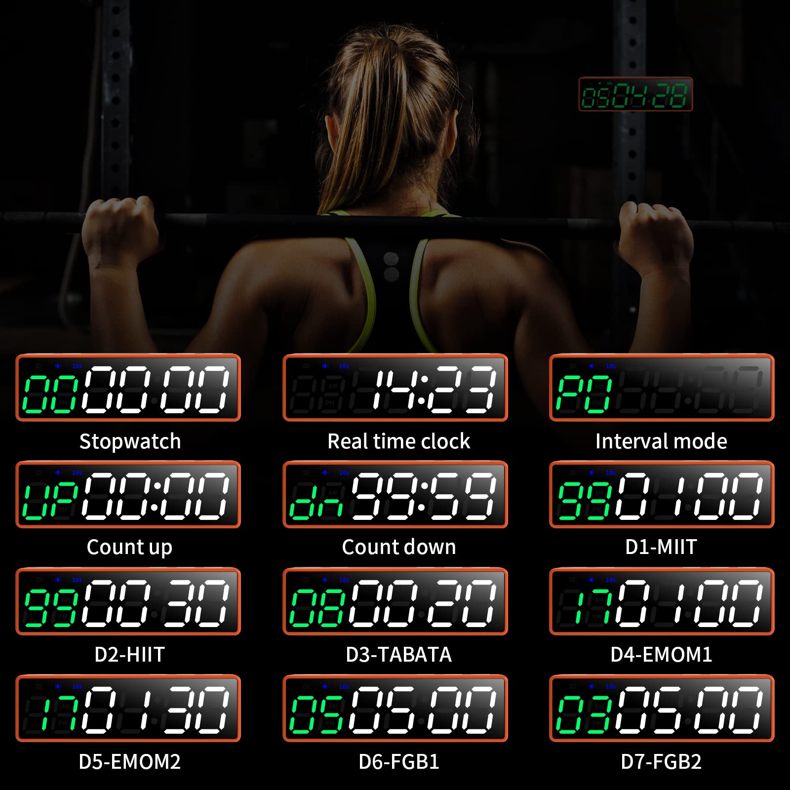 Wireless Mini Sports Timer - Magnetic Portable Fitness Stopwatch for Tabata, EMOM, MMA, Outdoor Workouts & Training Sessions