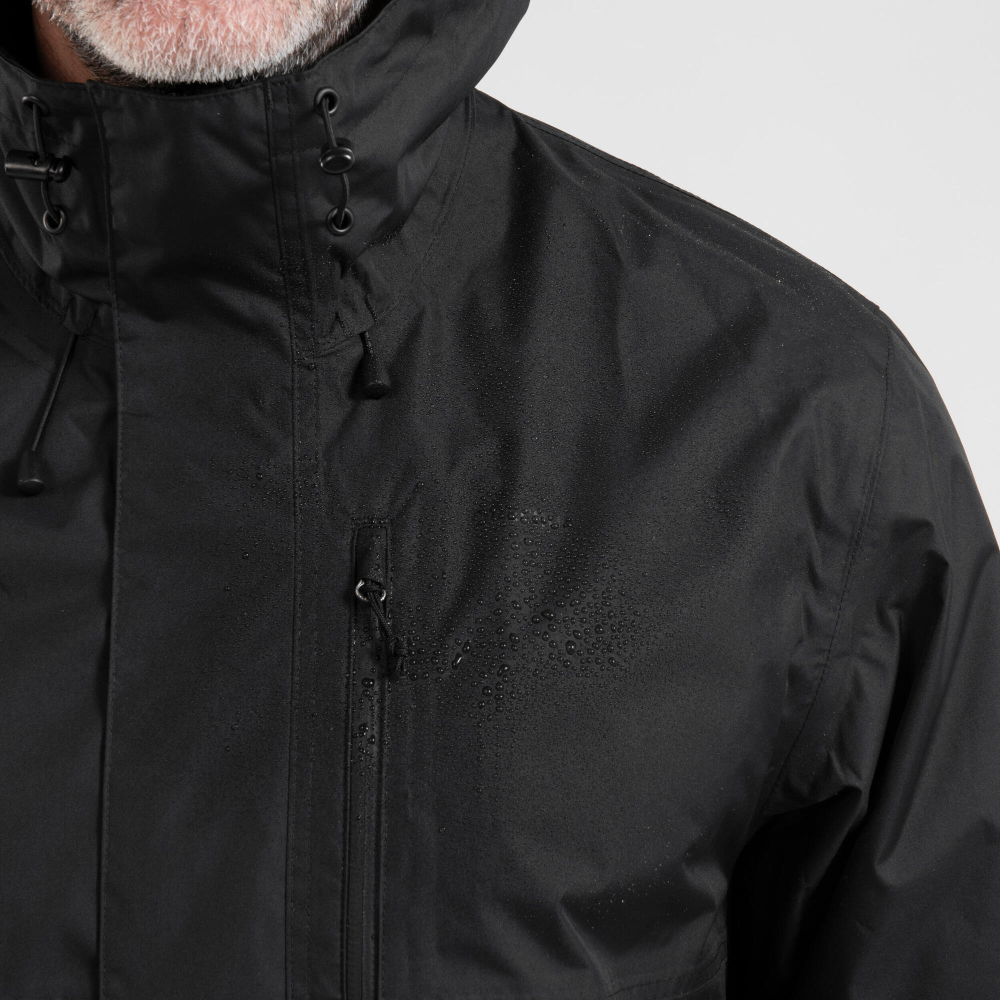 Quechua NH500 Waterproof Rain Jacket for Men - Lightweight & Breathable Outdoor Jacket for Hiking, Camping & Travel