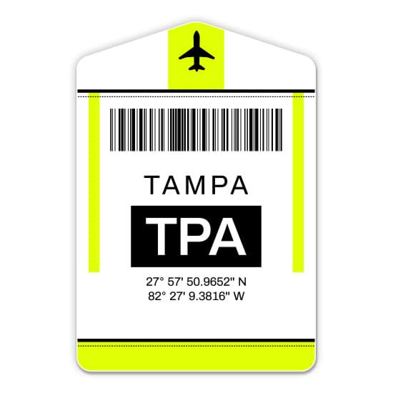 TPA Tampa Florida Airport Code Squiddy Vinyl Luggage Tag - 5