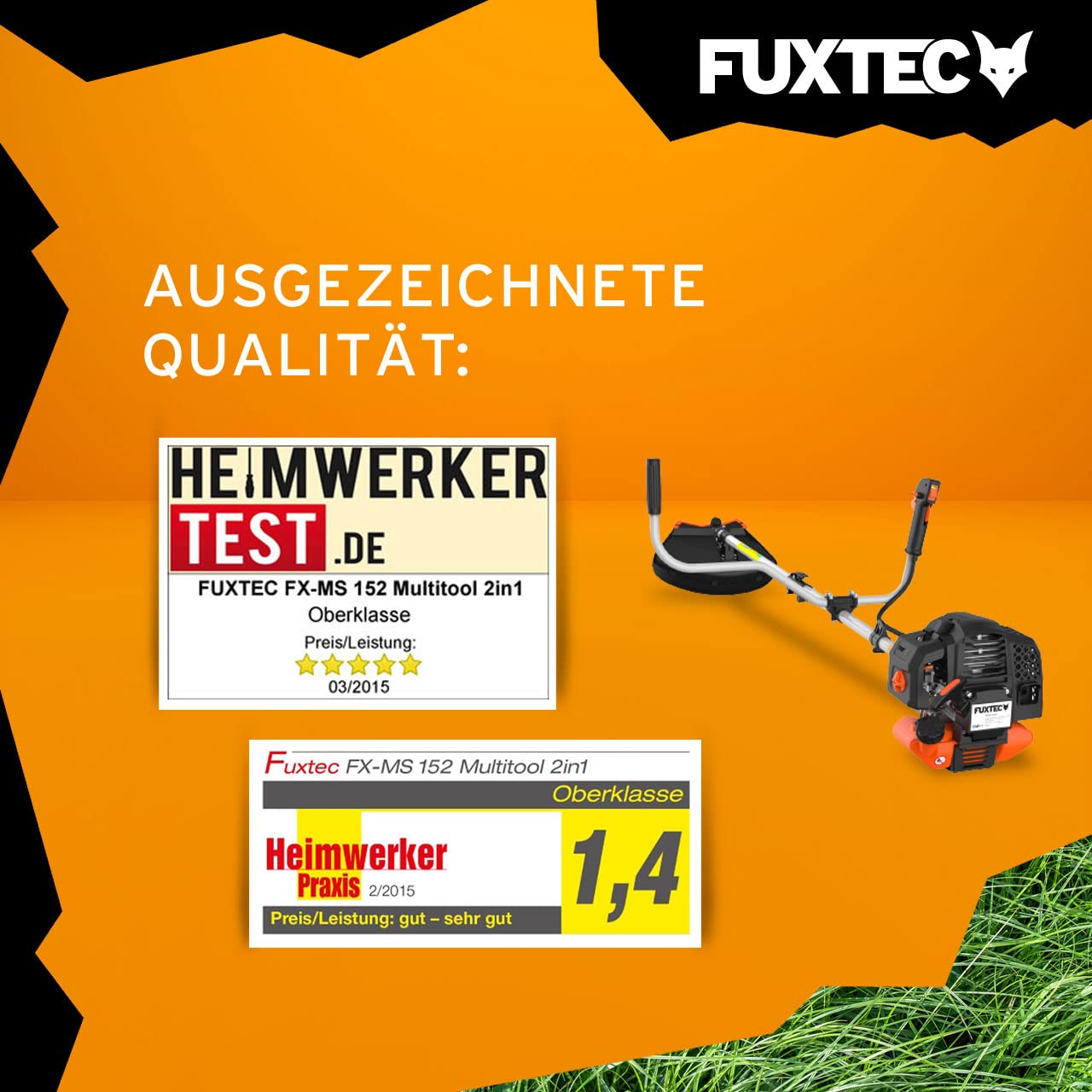 FUXTEC FX-MS152 52cc 2-in-1 Gas Grass Trimmer & Brush Cutter with 3HP 2-Stroke Engine, Professional Shoulder Strap & Easy Start System - Ideal for Lawn Care, Yard Maintenance and Professional Landscaping