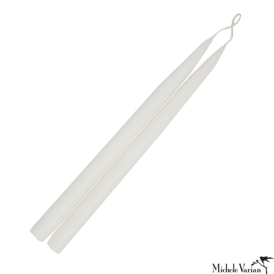 Tall White Taper Candles - 12 Inch Elegant Dinner Candles for Weddings, Romantic Dinners & Home Decor
