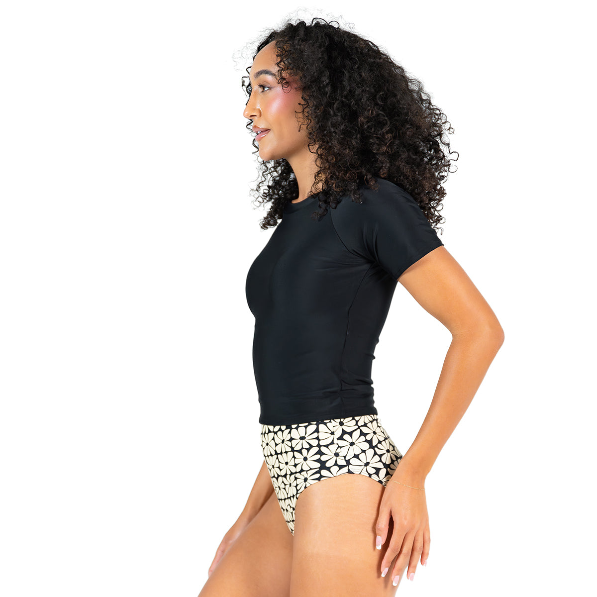 Women's Short Sleeve Rash Guard Tankini Top - UPF 50+ Sun Protection Swimwear for Surfing, Swimming & Beach Activities
