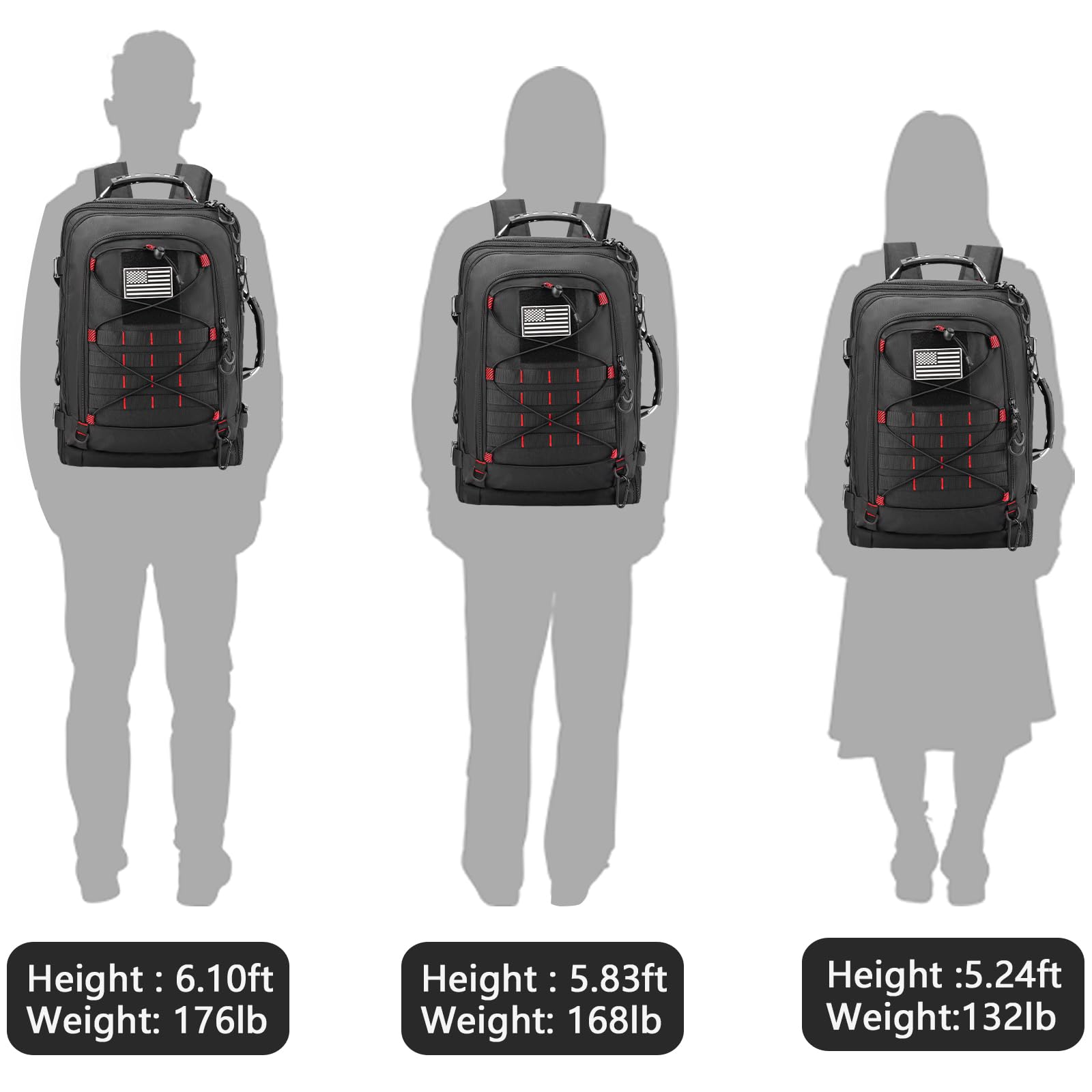 Vancropak Extra Large 17.3 Inch Travel Backpack for Men - Flight Approved Carry On Backpack with 3 Packing Cubes, Expandable 50L Laptop Backpack & Duffel Bag - Perfect for Business Trips, Air Travel & Weekend Getaways (Black)