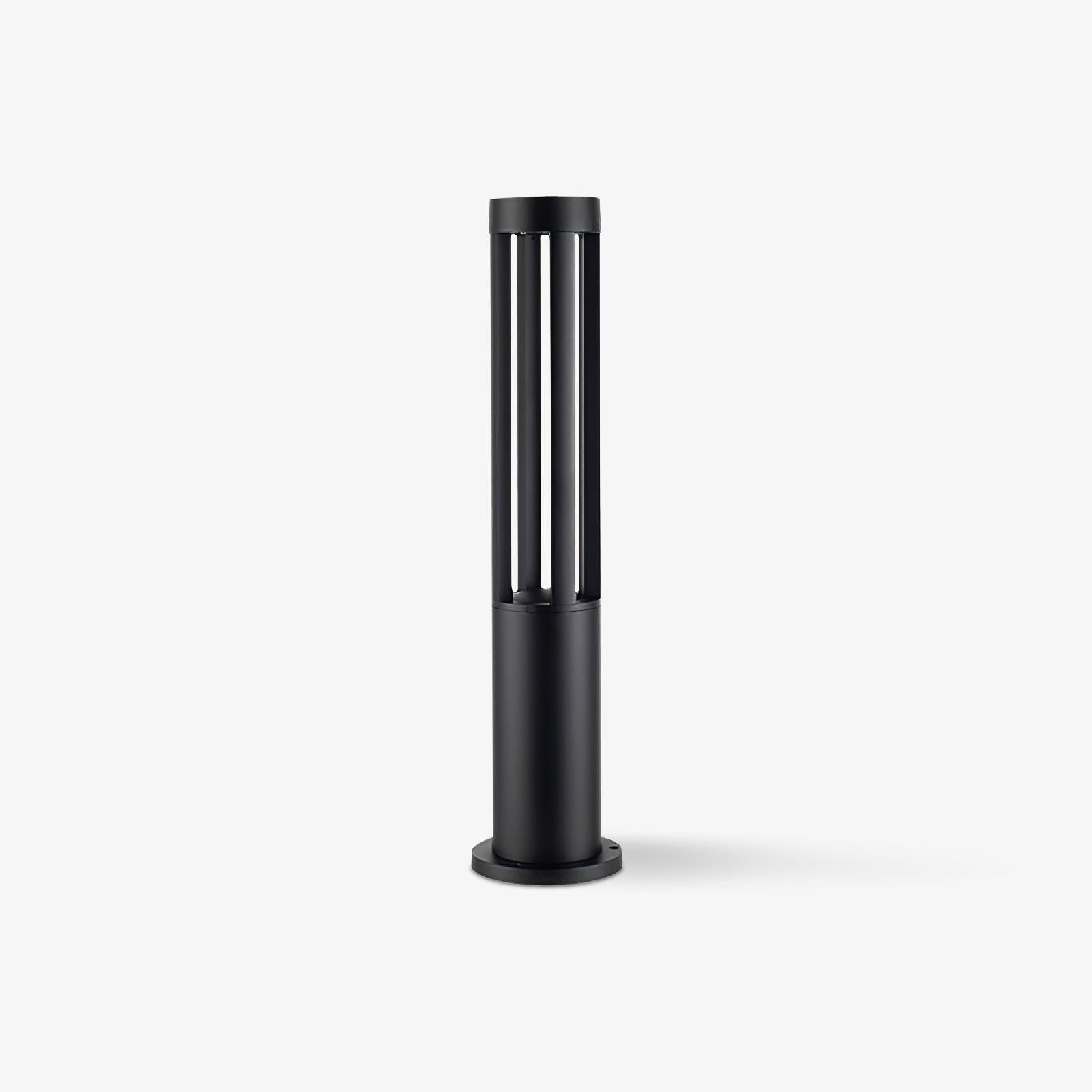 Solar Powered Outdoor Post Light - Black Cylindrical Design for Garden, Pathway, and Driveway Lighting | Weatherproof & Energy Efficient