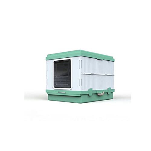 Foldable Splash-Proof Enclosed Large Cat Litter Box - Odor Control, Easy Clean Cat Toilet for Indoor Cats | Green Pet Litter Tray for Home, Apartment & Travel Use