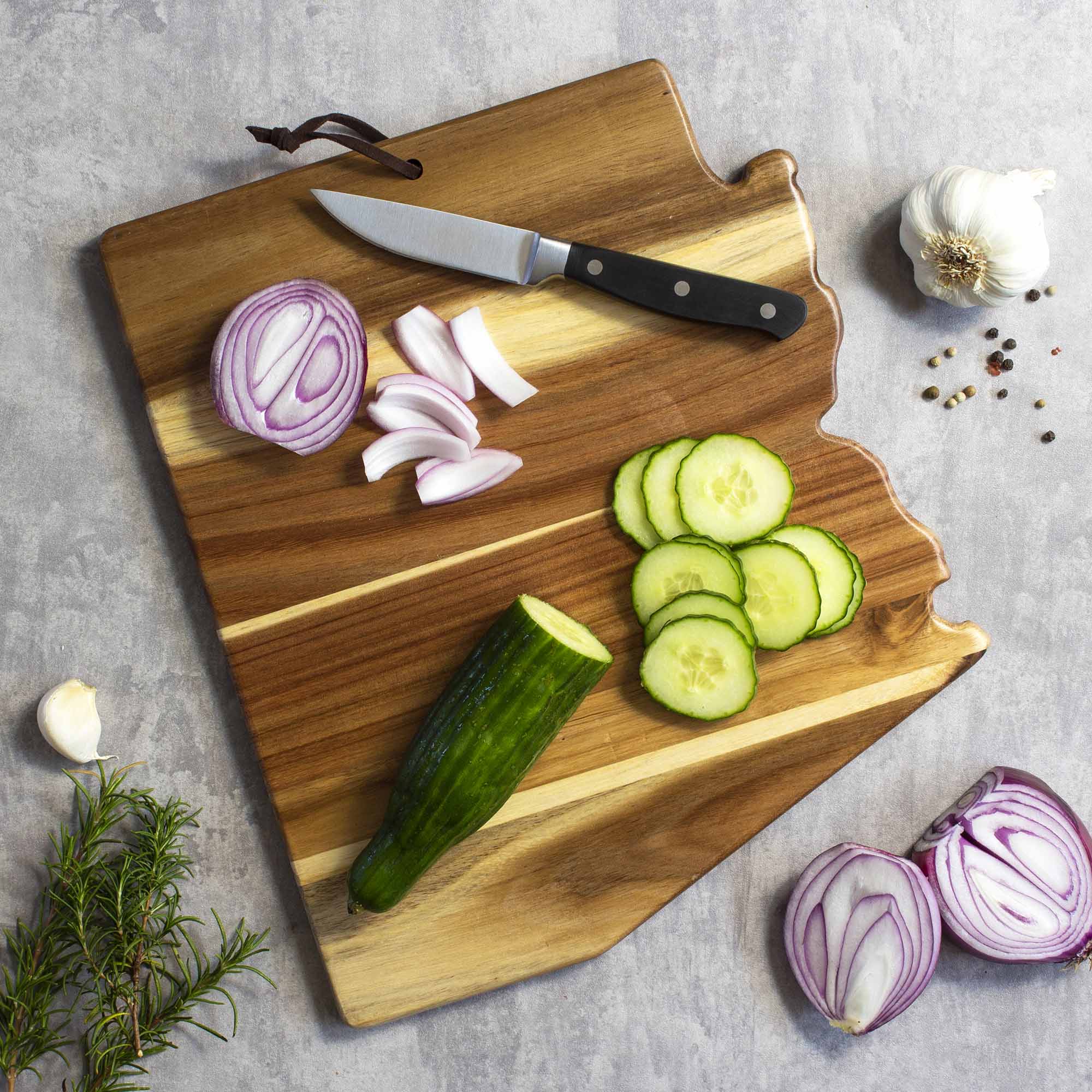 Rock & Branch® Origins Series Arizona Wood Cutting Board - Premium Hardwood Chopping Board for Kitchen, Butcher Block for Meat, Cheese, and Vegetables - Perfect Gift for Home Chefs & Cooking Enthusiasts