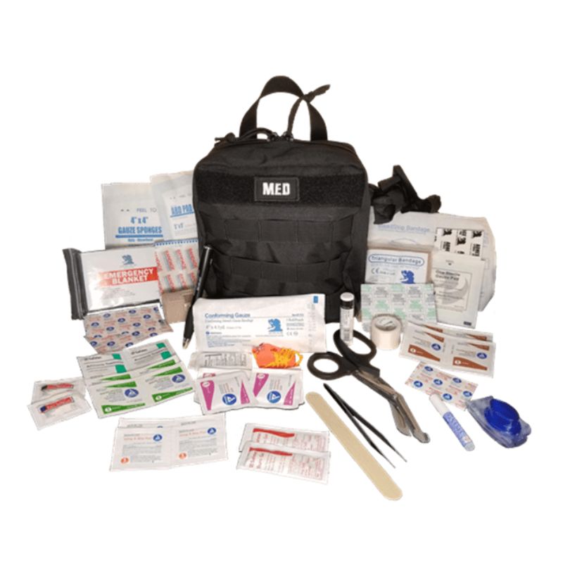 GP IFAK Level 1 First Aid Kit - Black | Tactical Medical Emergency Kit for Home, Car & Outdoor Survival