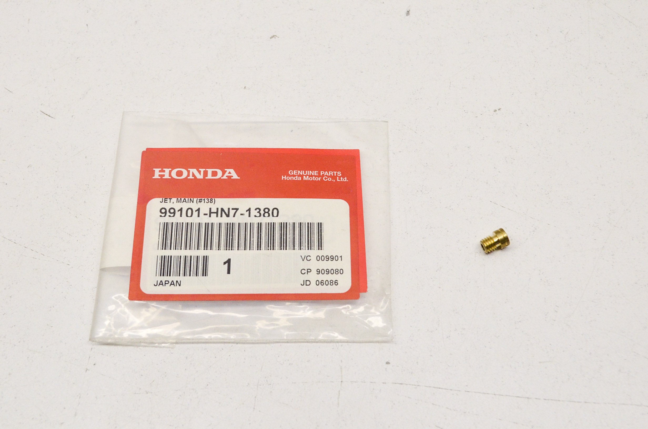 HONDA 99101-HN7-1380 Main Jet #138 - Genuine OEM Carburetor Part for Small Engines - Perfect for Lawn Mowers, Generators & Power Equipment