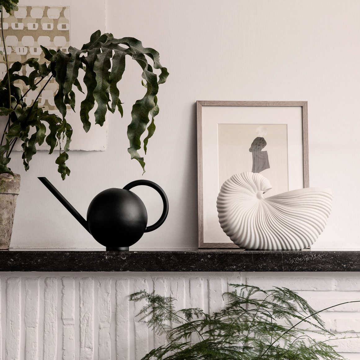 FERM LIVING Orb Watering Can - Modern Indoor Plant Watering Can for Home & Garden, Black - Perfect for Houseplants, Succulents & Small Gardens