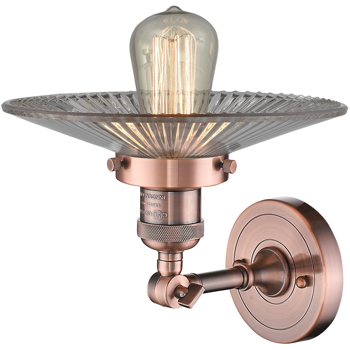 Innovations 201F-AC-G2-LED Semi-Flush Mount Ceiling Light Fixture - Antique Copper Finish, Energy Efficient LED Lighting for Bedroom, Living Room, Kitchen & Hallway