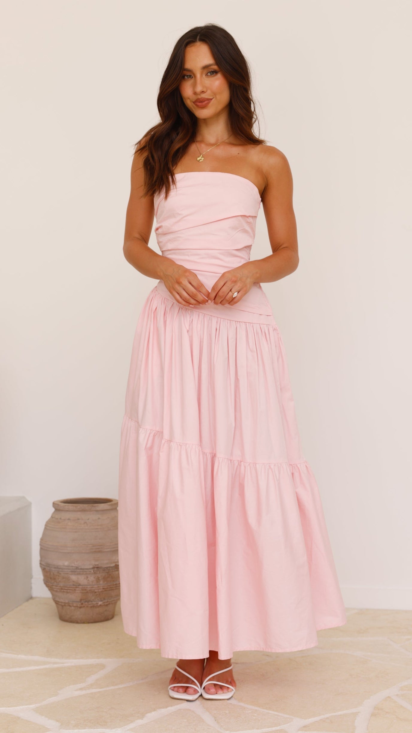 Lola Maxi Dress for Women - Flowy Long Summer Dress in Pink | Beach Wedding, Vacation, Party Outfit