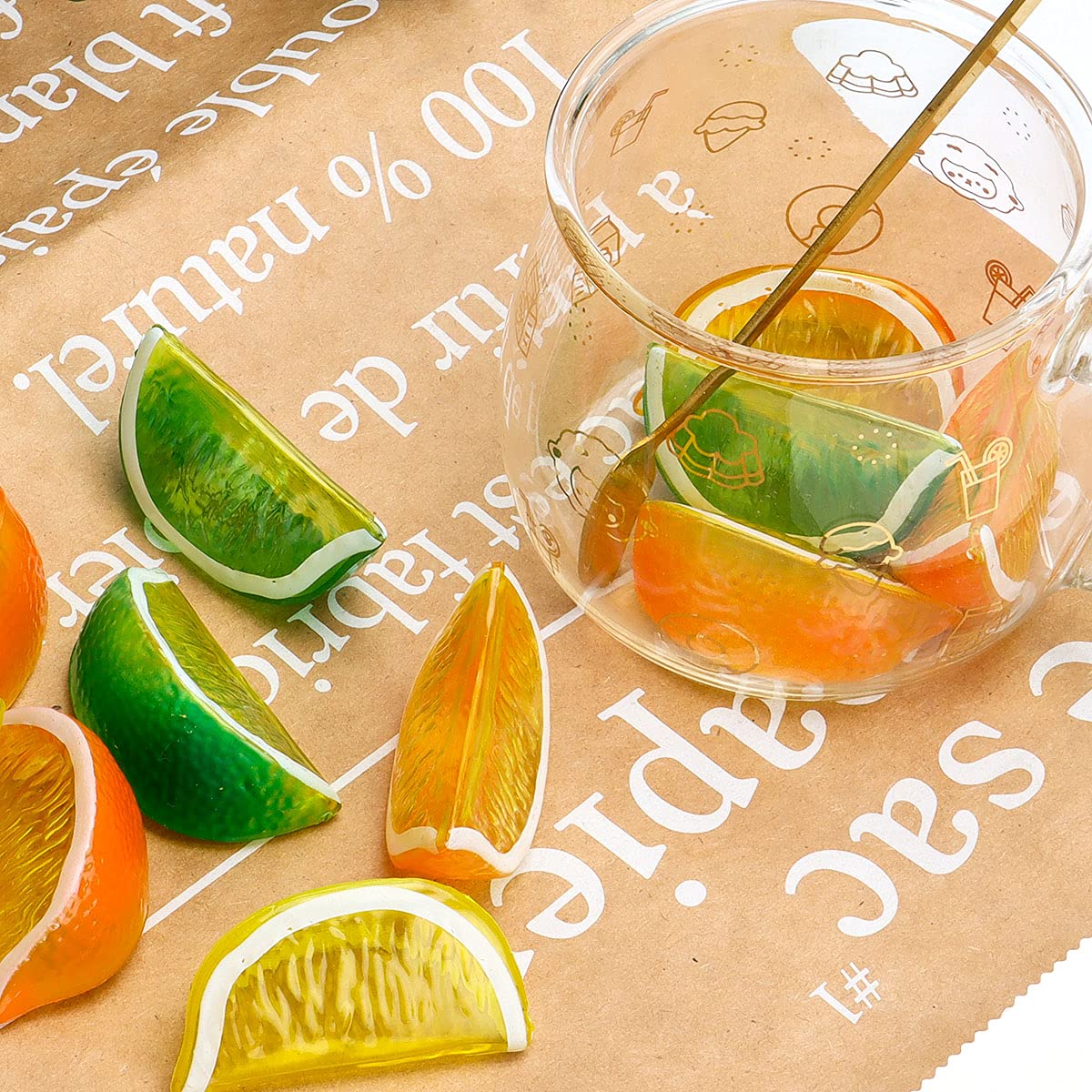 30 PCS Artificial Lemon Blocks - Realistic Fake Lemon Decor, Plastic Fruit Models for Home Kitchen, Party & Wedding Decoration, Photography Props - Green (Perfect for Table Centerpieces, DIY Crafts & Themed Events)