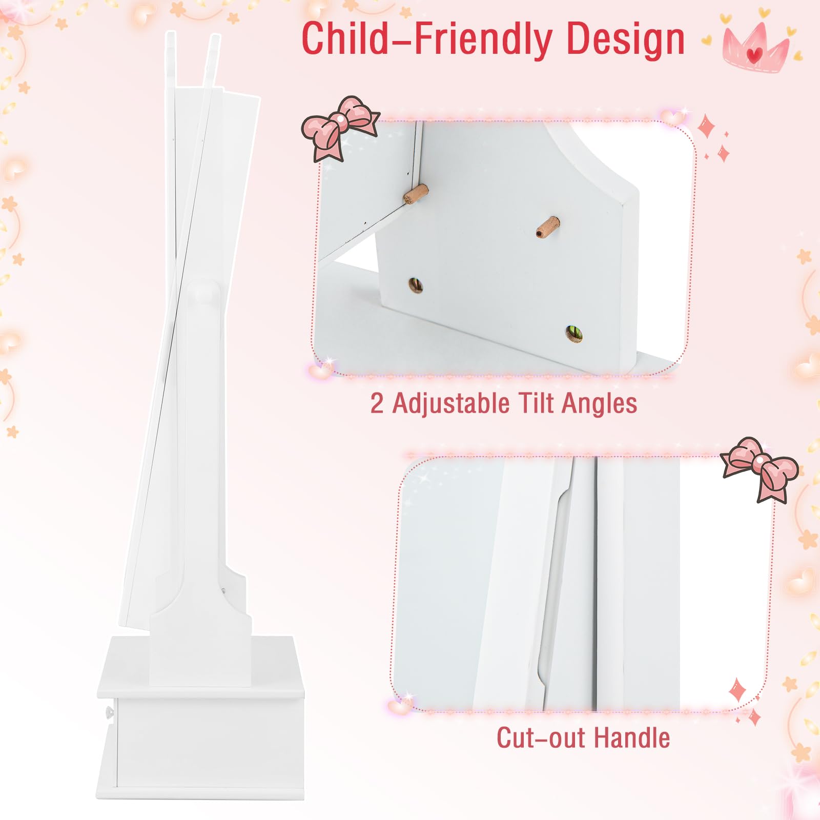 Charmaid Kids Jewelry Cabinet with Mirror - 44.5