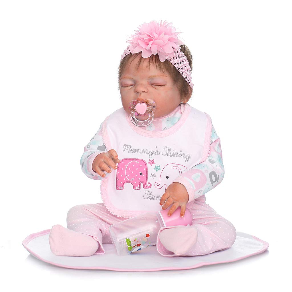 48cm Realistic Full Silicone Vinyl Newborn Baby Doll - Lifelike Sleeping Toy with Handmade Clothes | Perfect Gift for Kids, Collectors & Nursery Decor (Harlotte Brand)