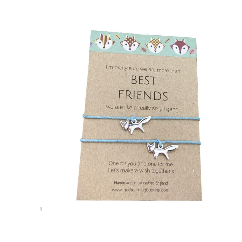 Fox Charm Wish Bracelet Set - Matching Friendship Bracelets for Best Friends, Sisters & Couples - Perfect for Birthdays, Anniversaries & Gifts