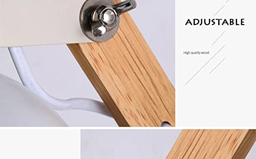 Adjustable Wooden LED Wall Lamp for Reading & Study - Modern Home Office Decor - No Bulb Included - Perfect for Bedroom, Living Room, and Library Lighting