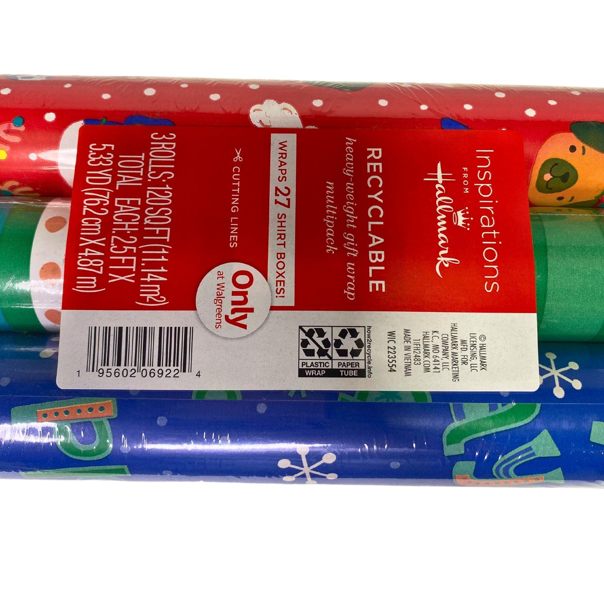 Hallmark-Inspired Recyclable Heavy Duty Gift Wrap Multipack (120 Pcs) - Perfect for Christmas, Birthdays & Special Occasions