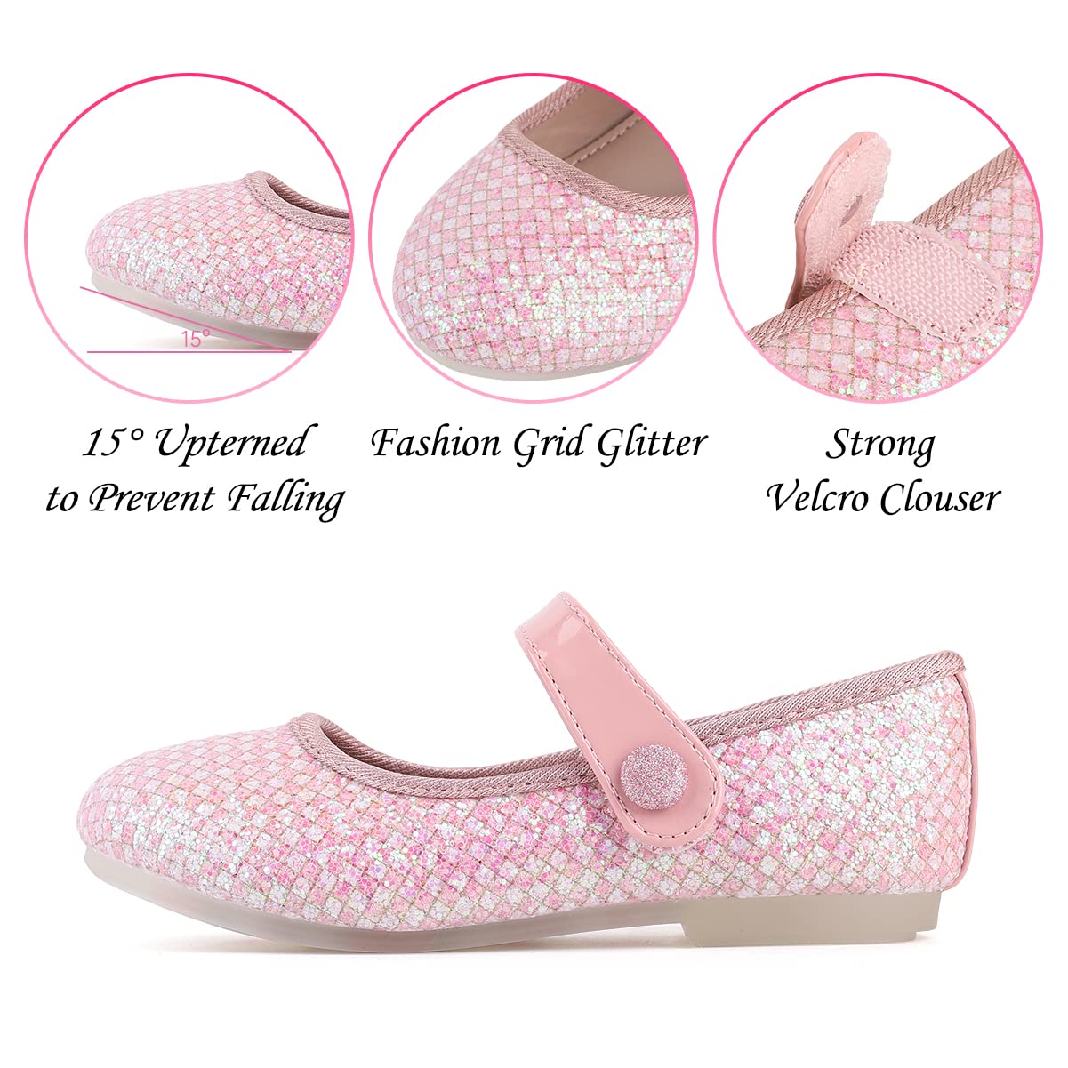 **Rainbow Mary Jane Flat Shoes for Girls - Cute Toddler Dress Shoes for Birthday Party, School & Wedding - Comfortable & Stylish Kids' Shoes for Special Occasions**