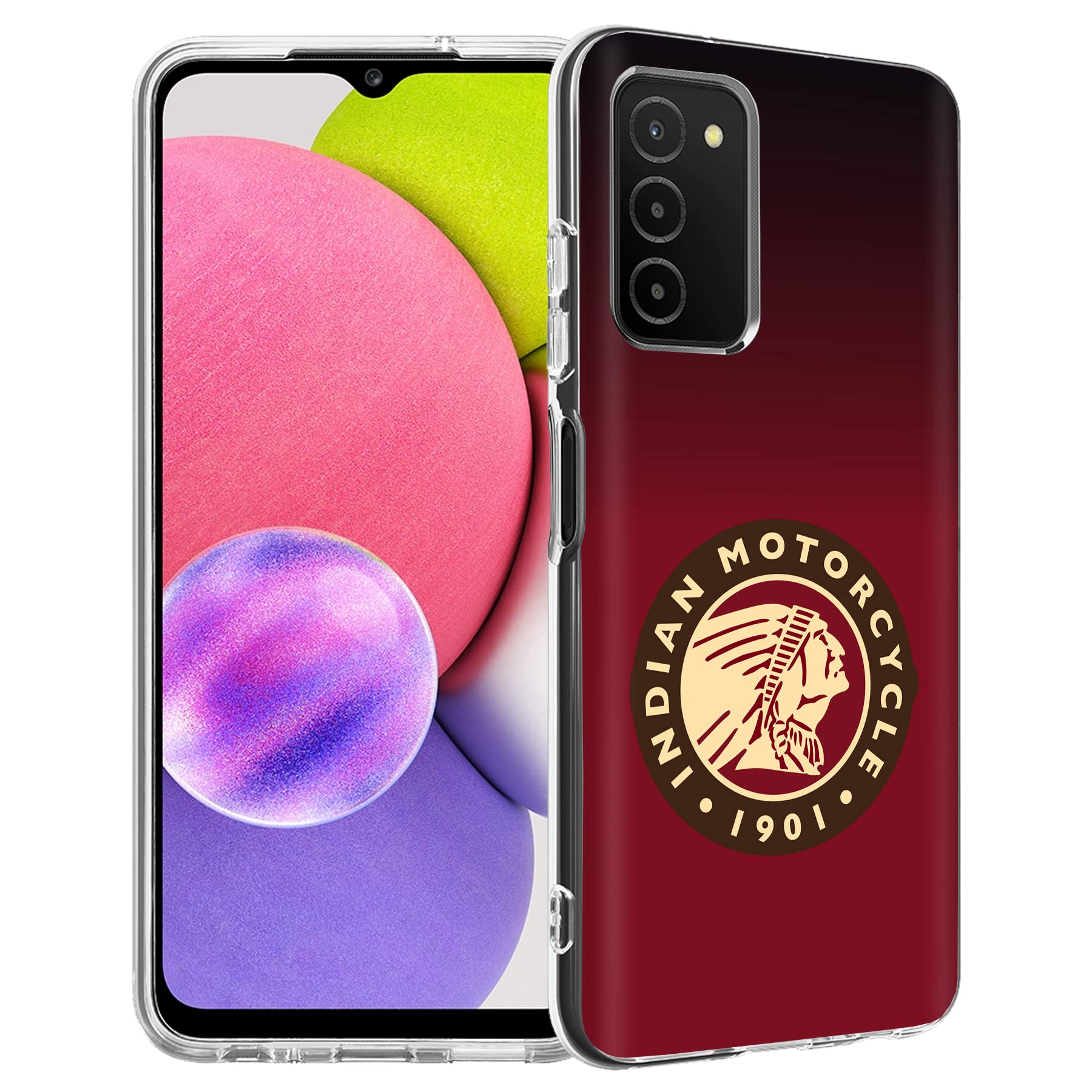 VIBECover Slim Protective Case for Samsung Galaxy A03s / SM-A037 - Shockproof Flexible TPU Phone Cover with Indian Motorcycle Design - Perfect for Daily Use, Travel & Outdoor Activities