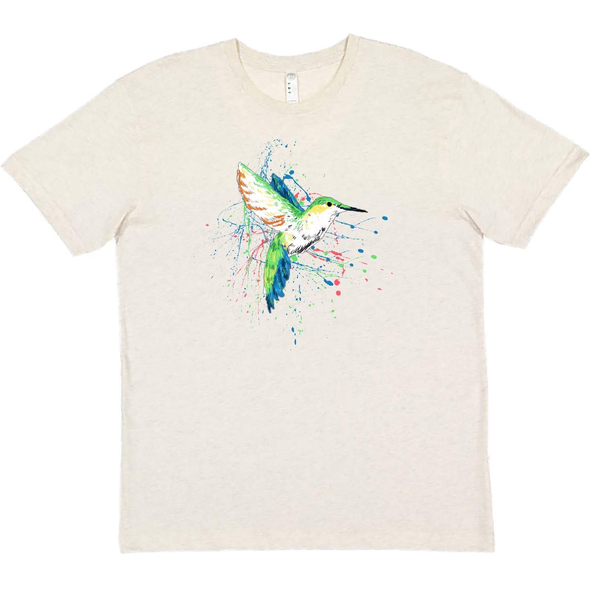 Inktastic Hummingbird Paint Splatter Graphic Tee - Soft Cotton Casual T-Shirt for Women - Perfect for Summer Outfits, Casual Wear & Nature Lovers