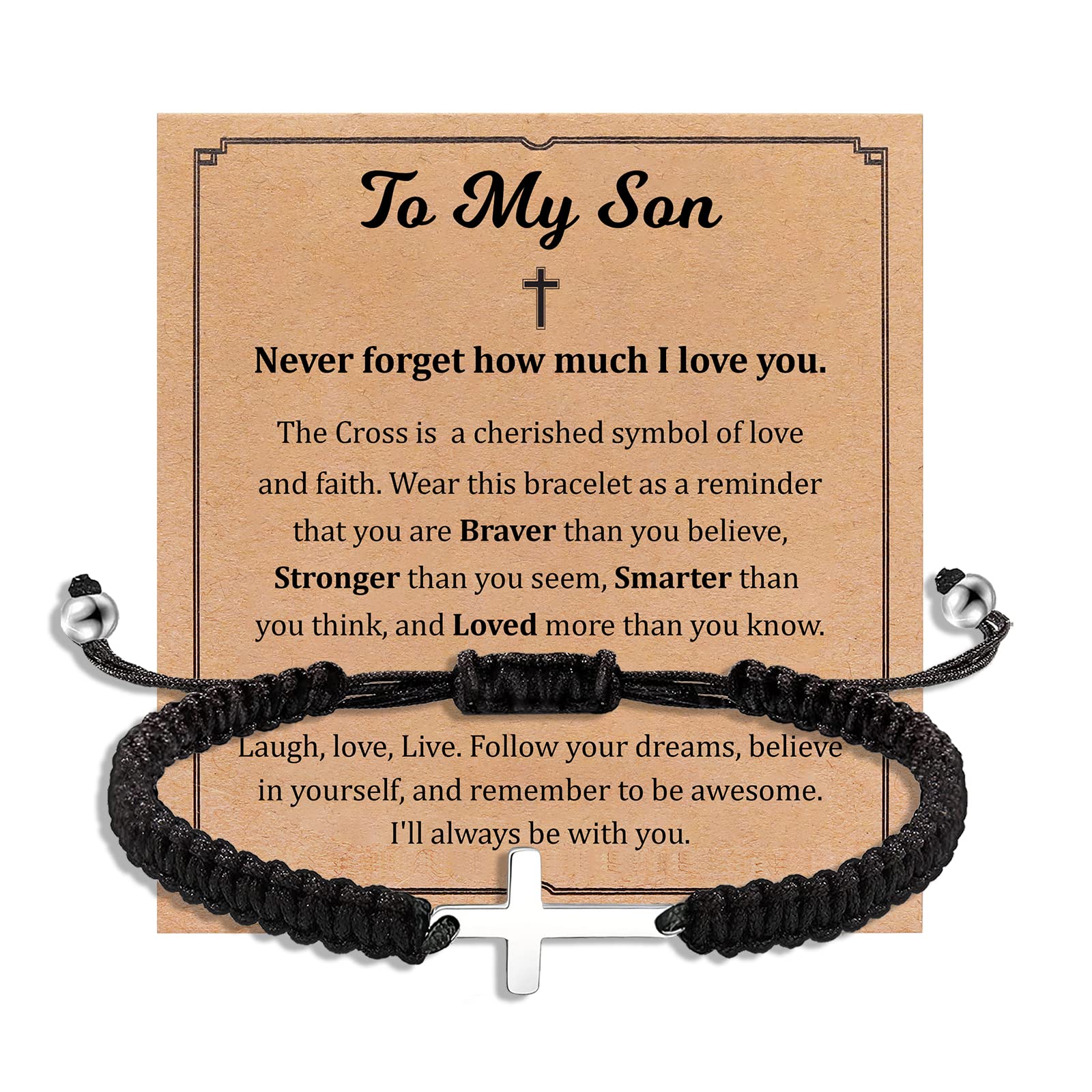 Korotho Men's Cross Bracelet Gift for Dad, Stepdad, Uncle, Son, Nephew - Christian Religious Jewelry for Father's Day, Birthday, Christmas, Baptism, First Communion | Perfect for Daily Wear & Special Occasions