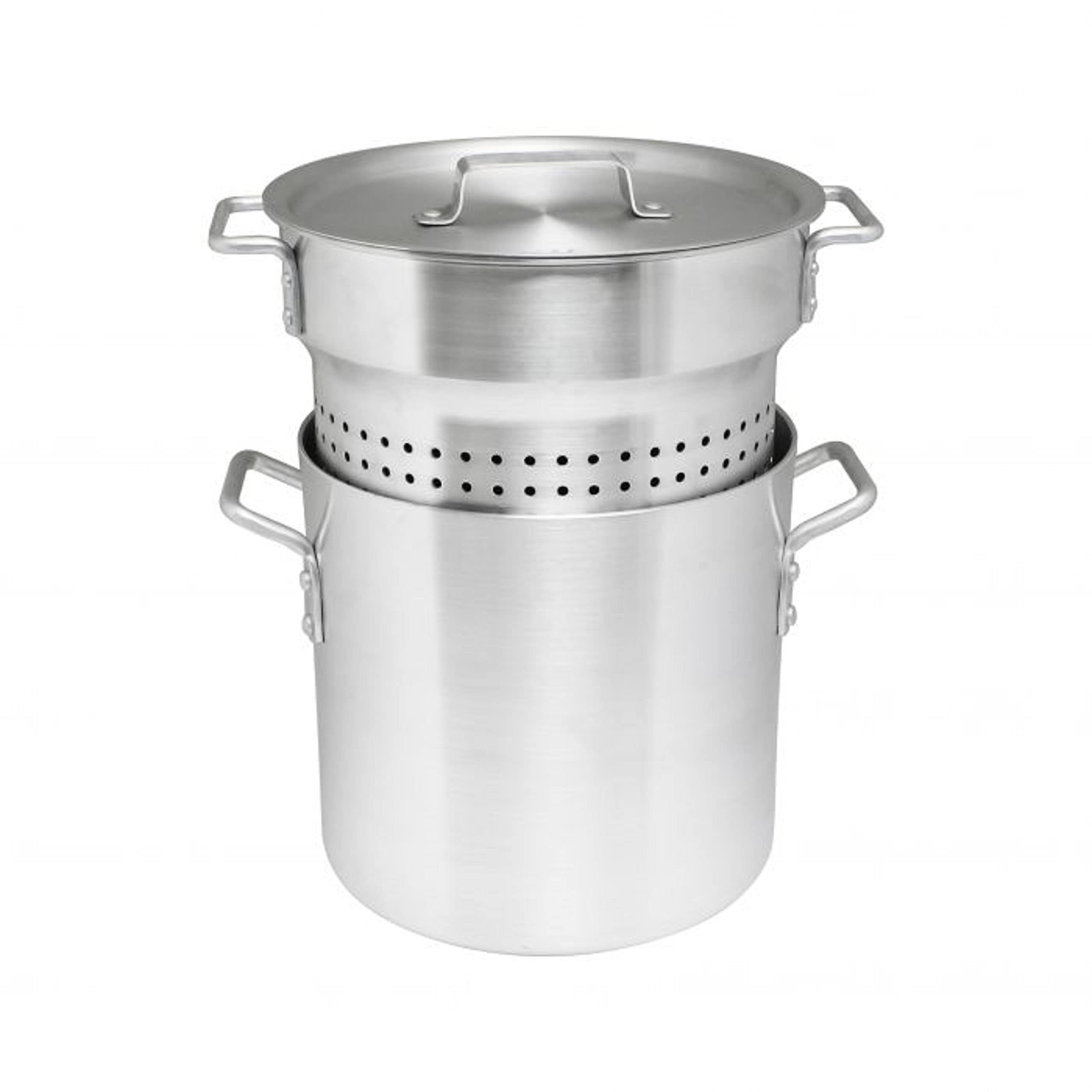 TrueCraftware 12 Quart Aluminum Pasta Cooker Set - 3-Piece Multipurpose Pasta Pot with Strainer Lid for Spaghetti, Vegetables & More | Perfect for Home Kitchen & Restaurant Use | Durable Cookware for Boiling, Blanching & Draining Pasta