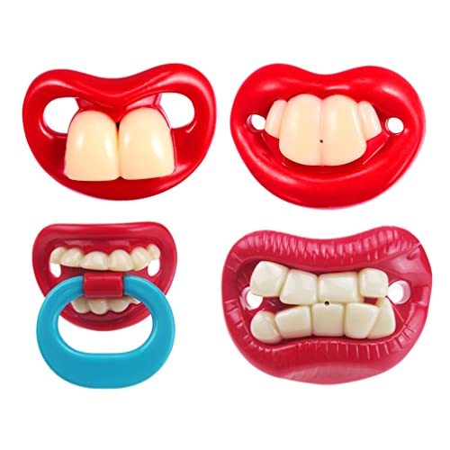 Toddmomy 4-Pack Silicone Baby Pacifiers - Funny Teething Toys for Newborns & Infants | Soothing Nipple Teether for Gum Relief & Comfort | Perfect for Daycare, Travel & Sleep Time