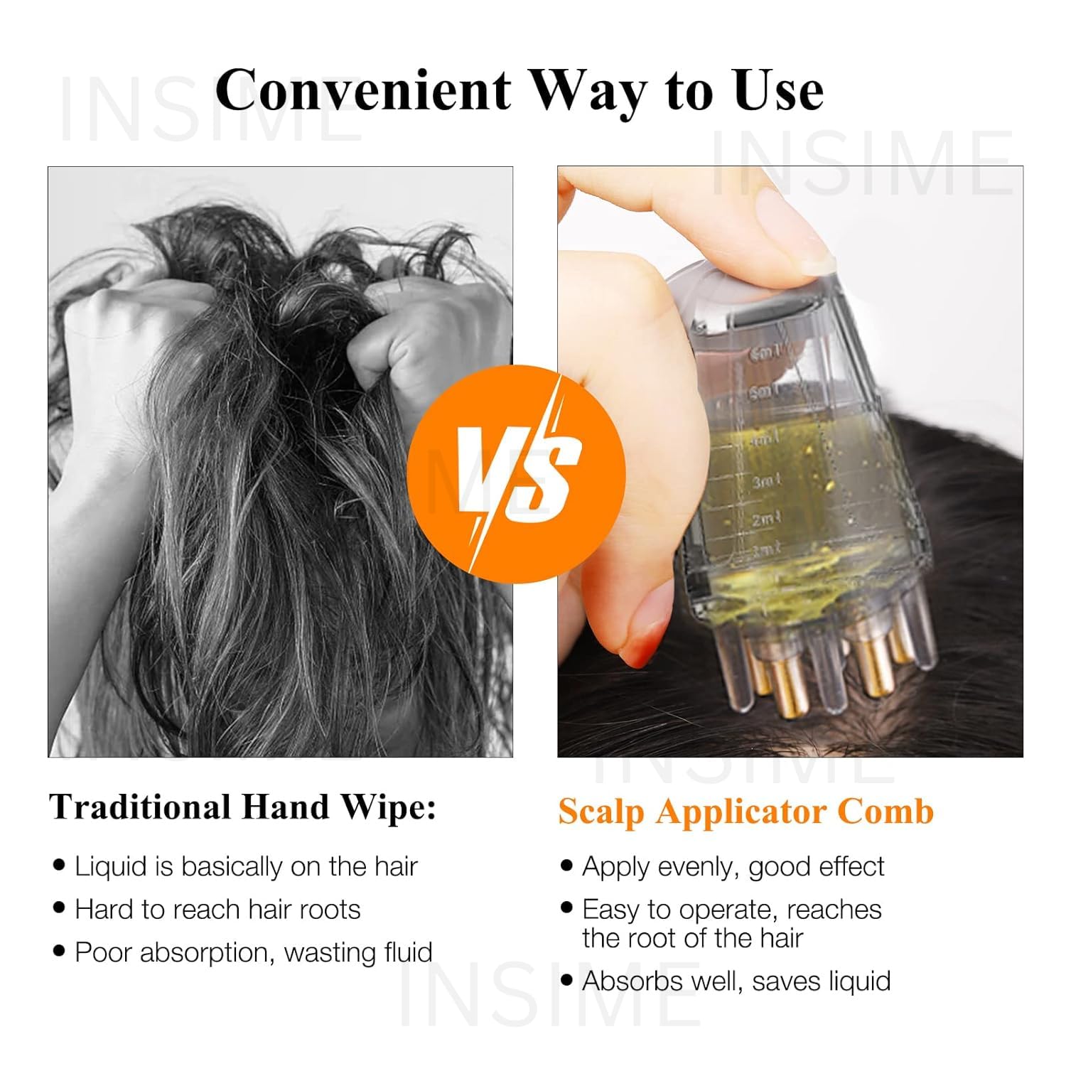 **INSIME Mini Scalp Oil Applicator Tool (5cm) - Hair Serum Dispenser & Scalp Massager for Deep Conditioning & Hair Growth - Perfect for Home Hair Care & Salon Treatments**