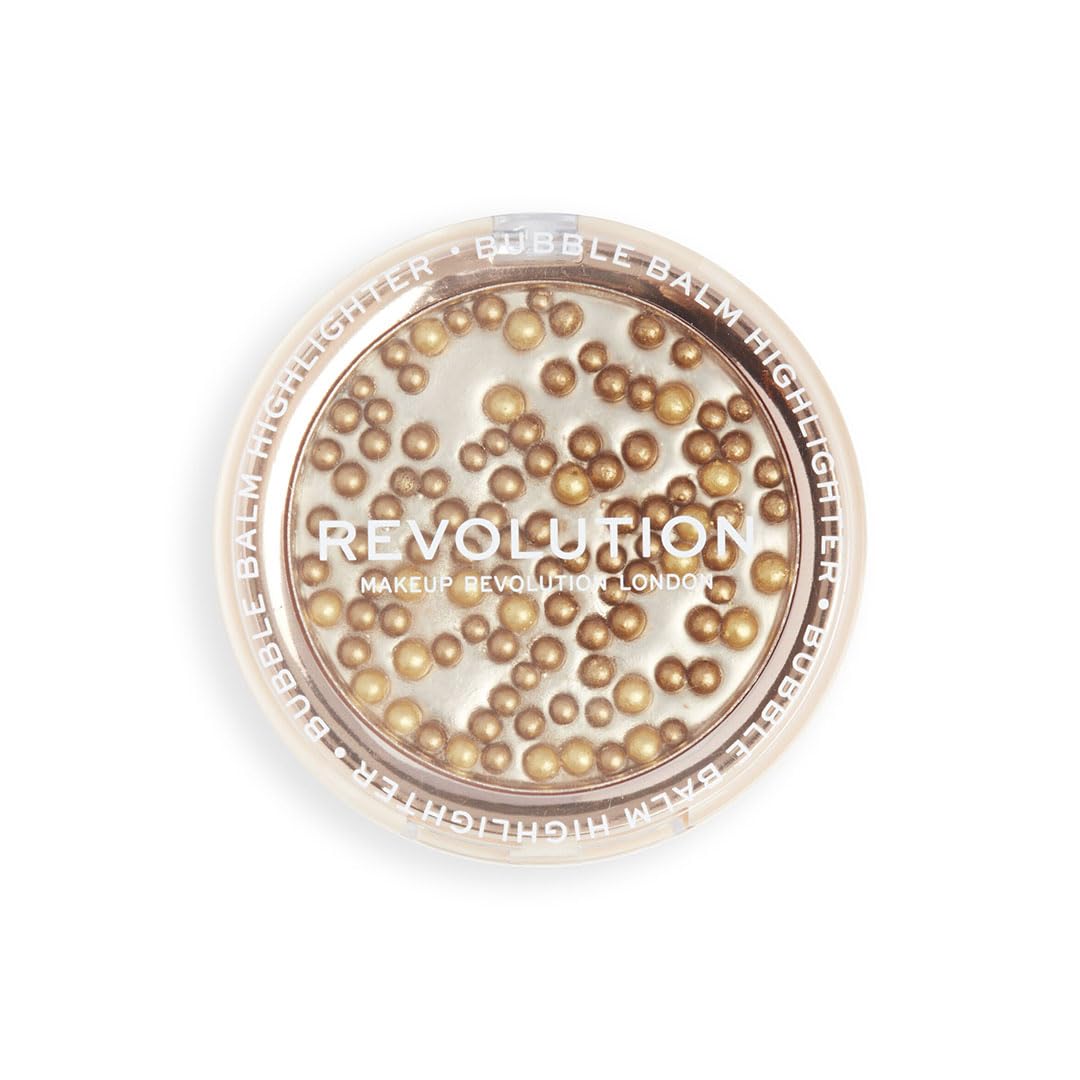 Makeup Revolution Bubble Balm Highlighter Bronze - Light-Reflecting Pearls for Multi-Toned Radiant Glow | Buildable Formula, Travel-Friendly | 4.5g | Perfect for Everyday Makeup & On-The-Go Touch Ups