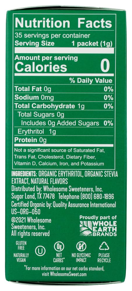 Organic Stevia Sweetener Packets - 35 Count (1.23 oz) | Case of 6 | 95%+ Organic, Gluten-Free, Non-GMO | Perfect for Coffee, Tea, Baking & Healthy Lifestyle