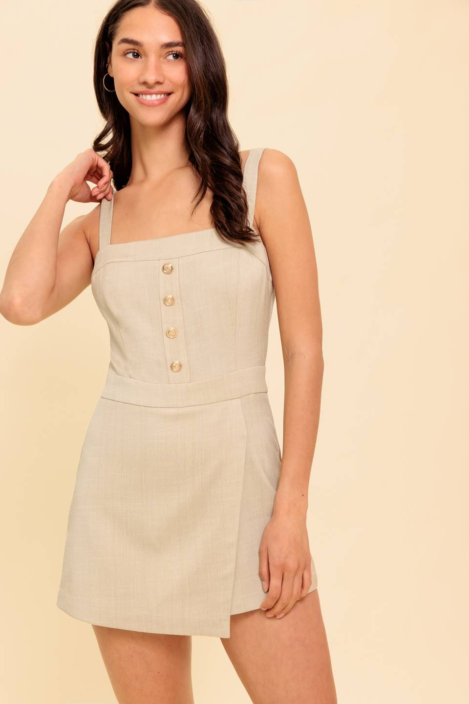 DEBI Khaki Romper for Women - Stylish & Comfortable Jumpsuit for Casual Outings, Summer Wear & Travel