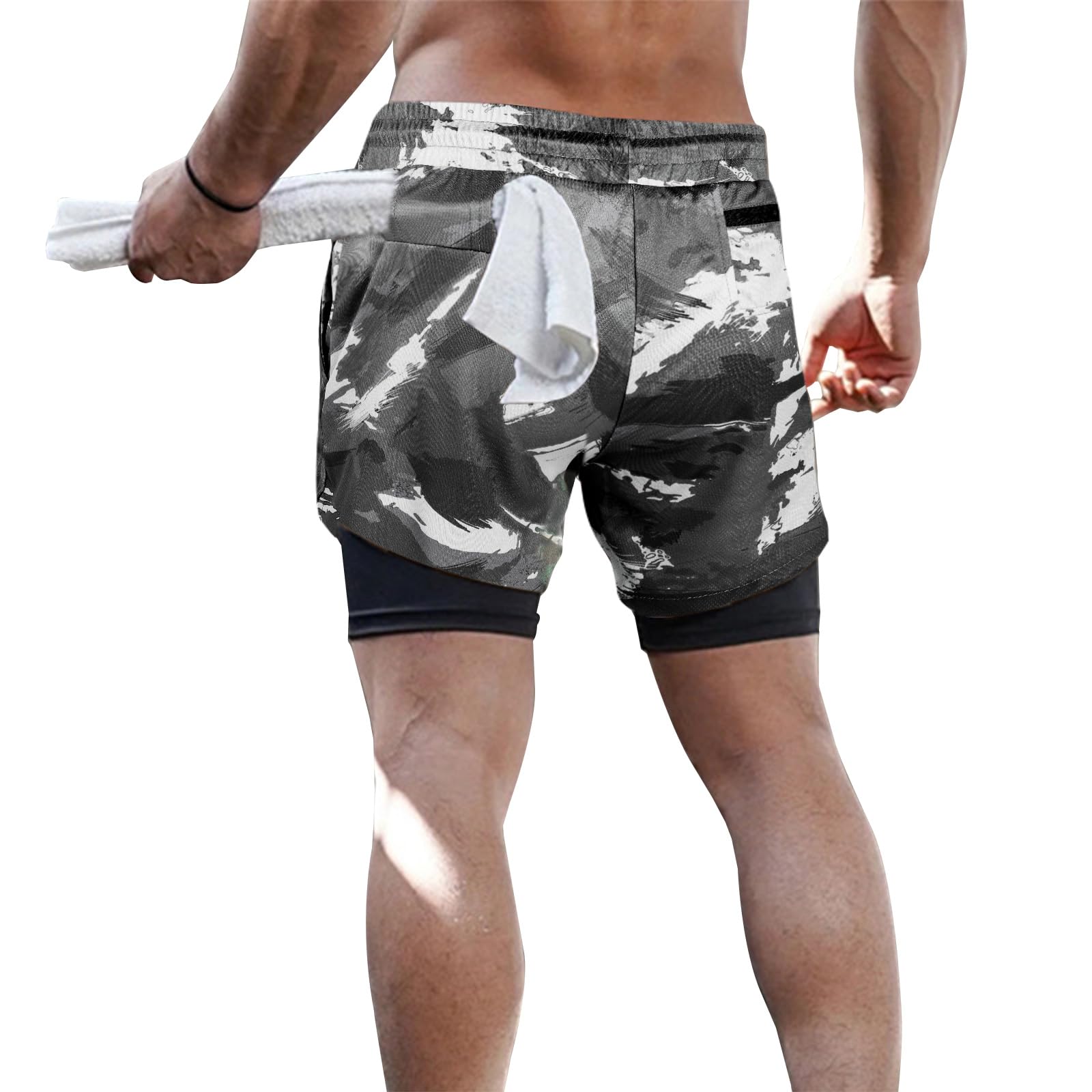 Surenow Men's 2-in-1 Running Shorts with Liner - 7 Inch Breathable Workout Shorts for Gym, Yoga & Outdoor Sports | Perfect for Jogging, Training & Active Lifestyle